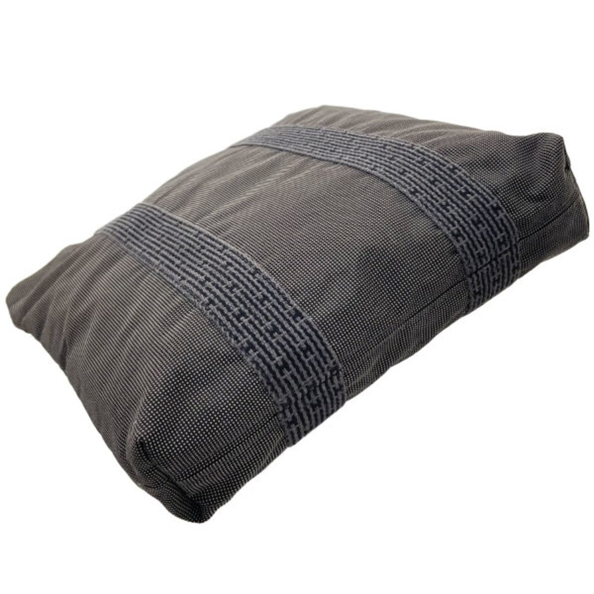 Hermes Her Line Gray Nylon Canvas Handbag Tote Bag (Pre-Owned)