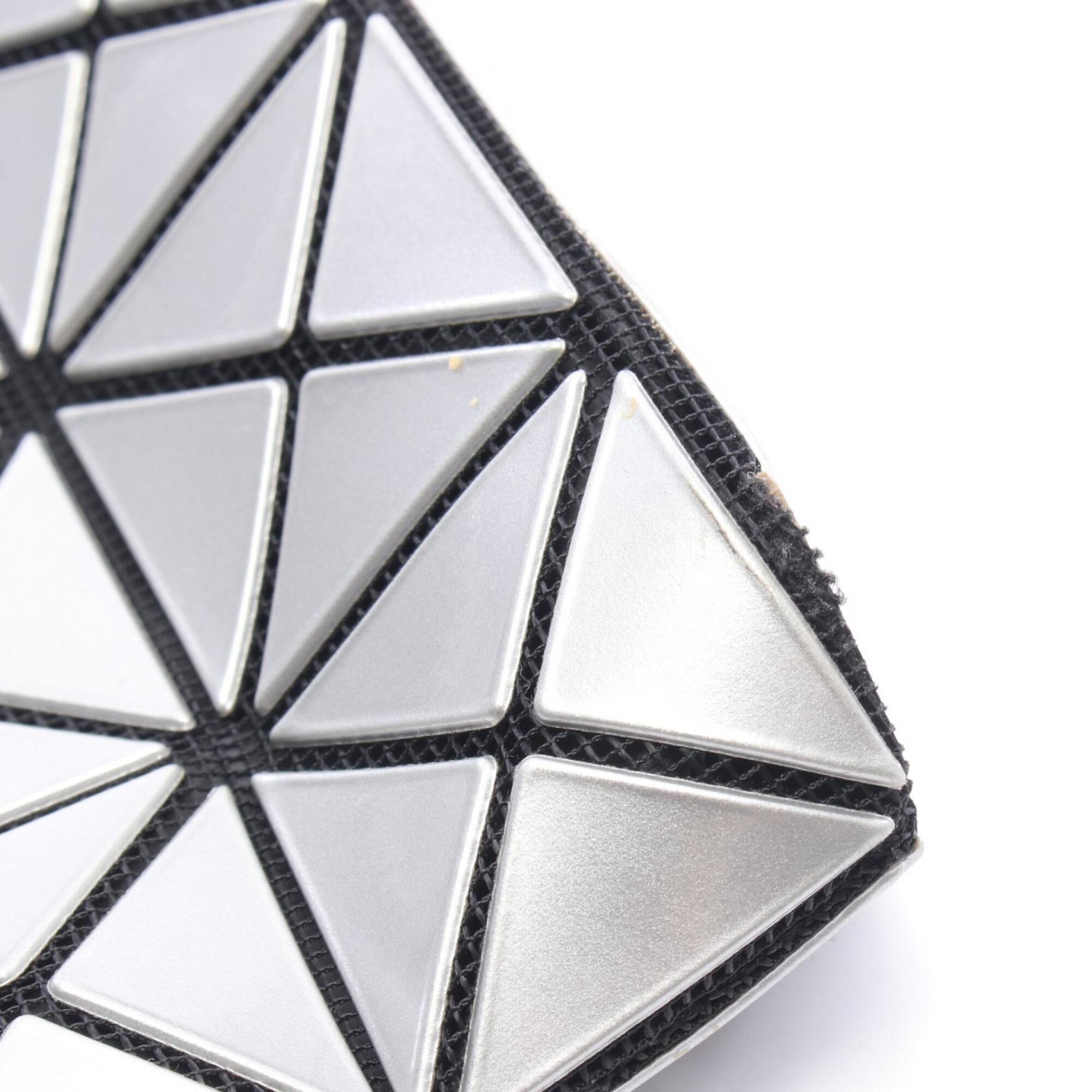 Bao Bao Issey Miyake Silver Coated Canvas Handbag Shoulder Bag (Pre-Owned)