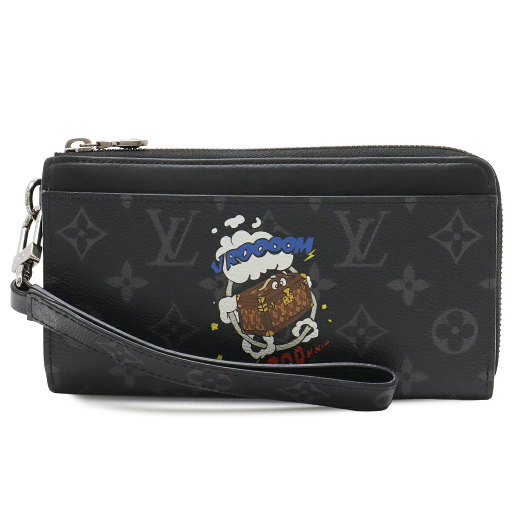 Louis Vuitton Monogram Eclipse Black Gray Monogram Eclipse Leather Coin Purse/Coin Case (Pre-Owned)