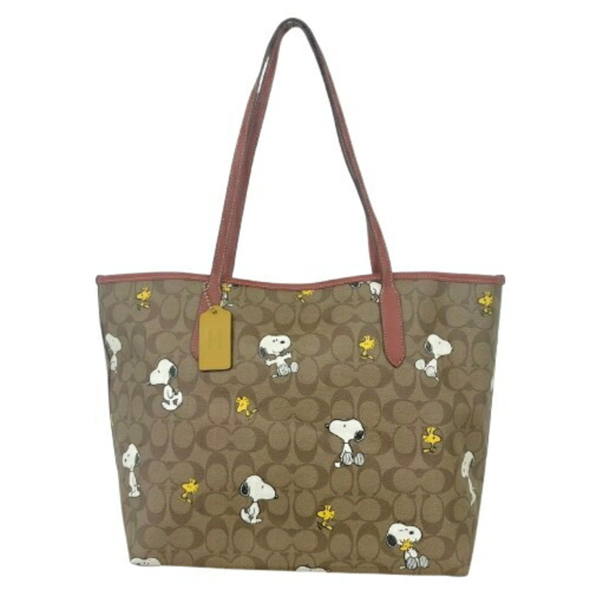 Coach Signature Beige Leather Tote Bag (Pre-Owned)
