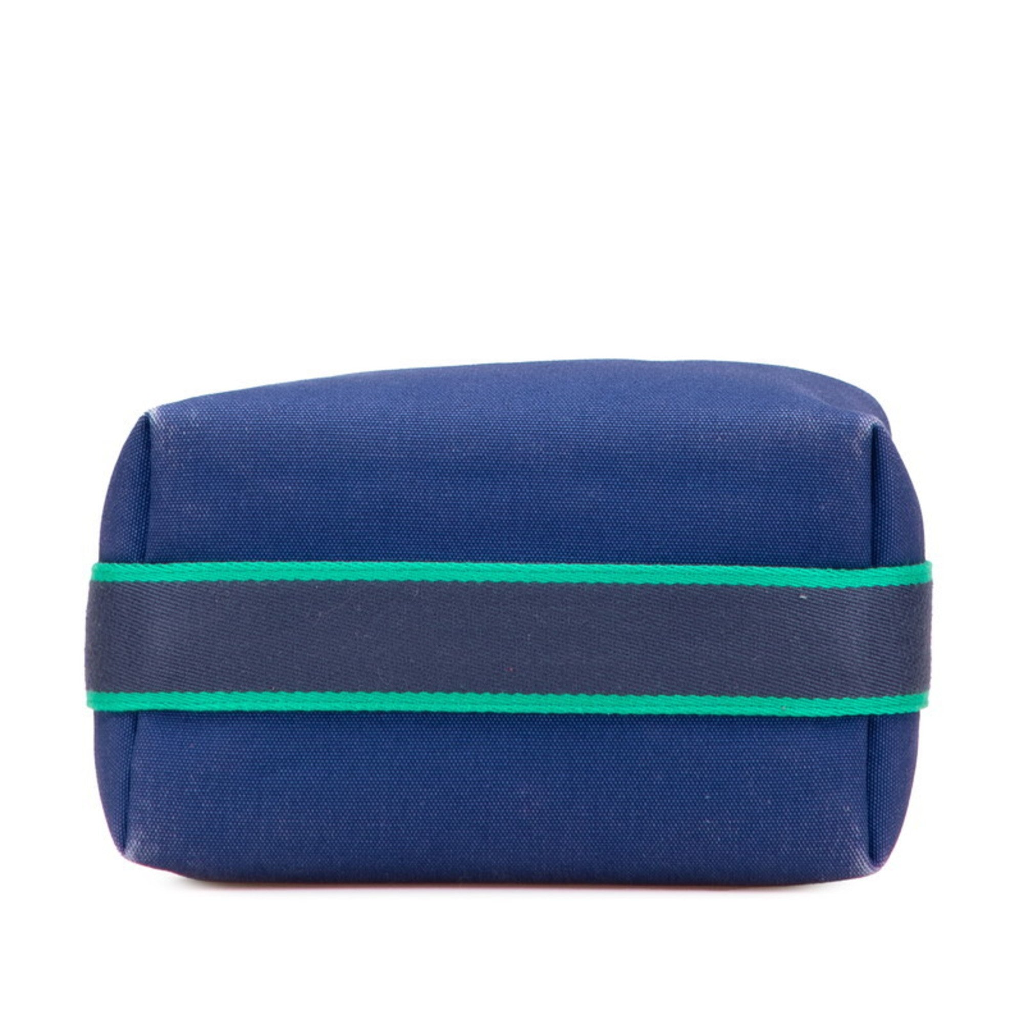Hermes Black Blue Marine Cotton Handbag Pouch (Pre-Owned)
