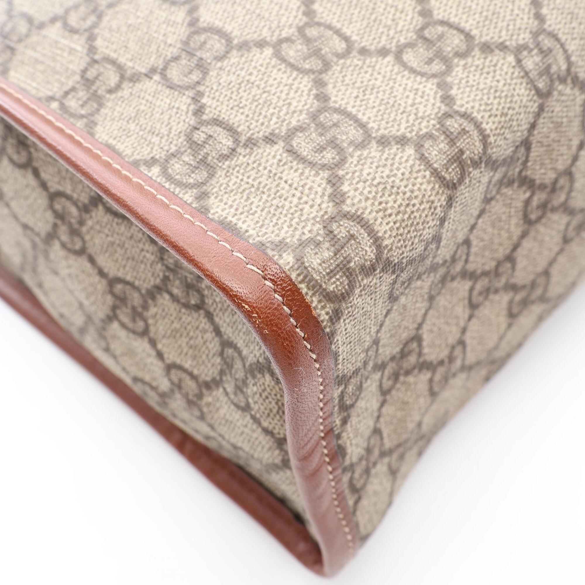 Gucci Beige Brown Multi-Color Pvc Leather Handbag Tote Bag (Pre-Owned)
