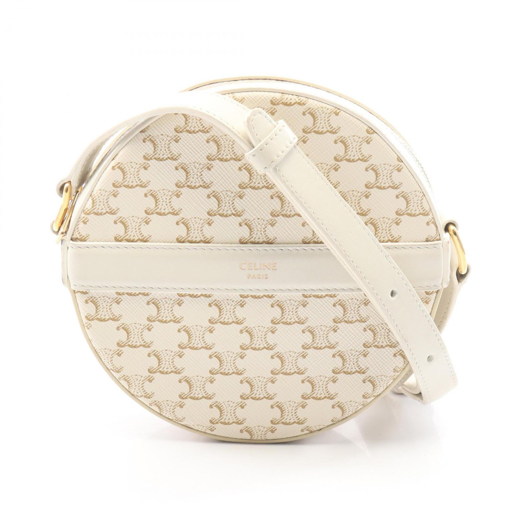 Celine White Coated Canvas Handbag Shoulder Bag (Pre-Owned)