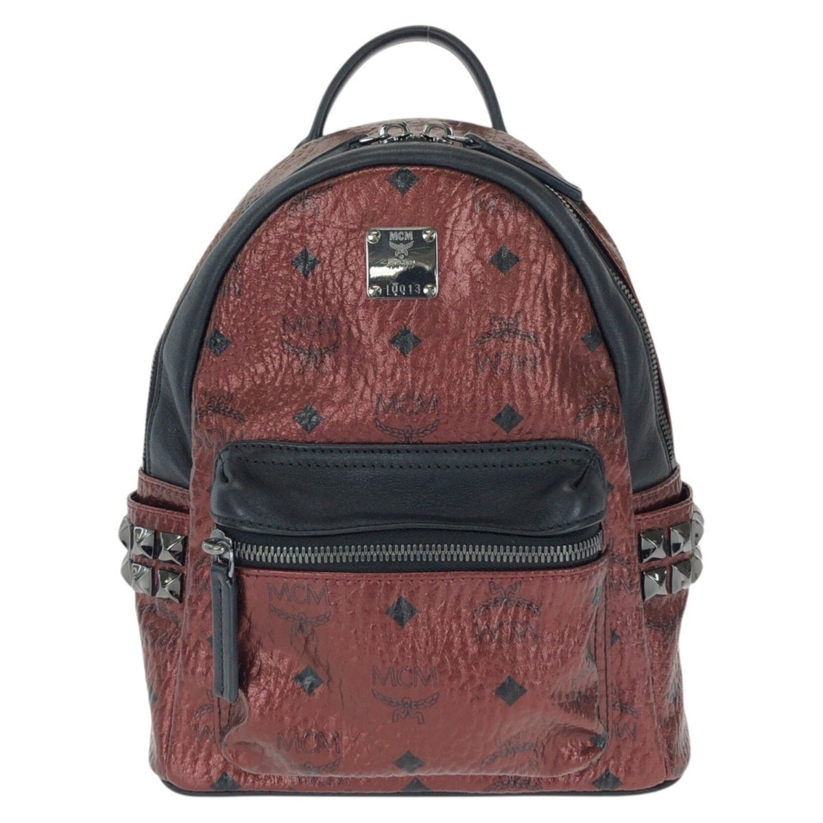 Mcm Bordeaux Red Color Wine Pvc Leather Backpack (Pre-Owned)