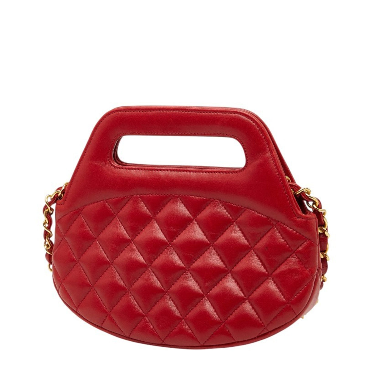 Chanel Red Color Leather Handbag Shoulder Bag (Pre-Owned)