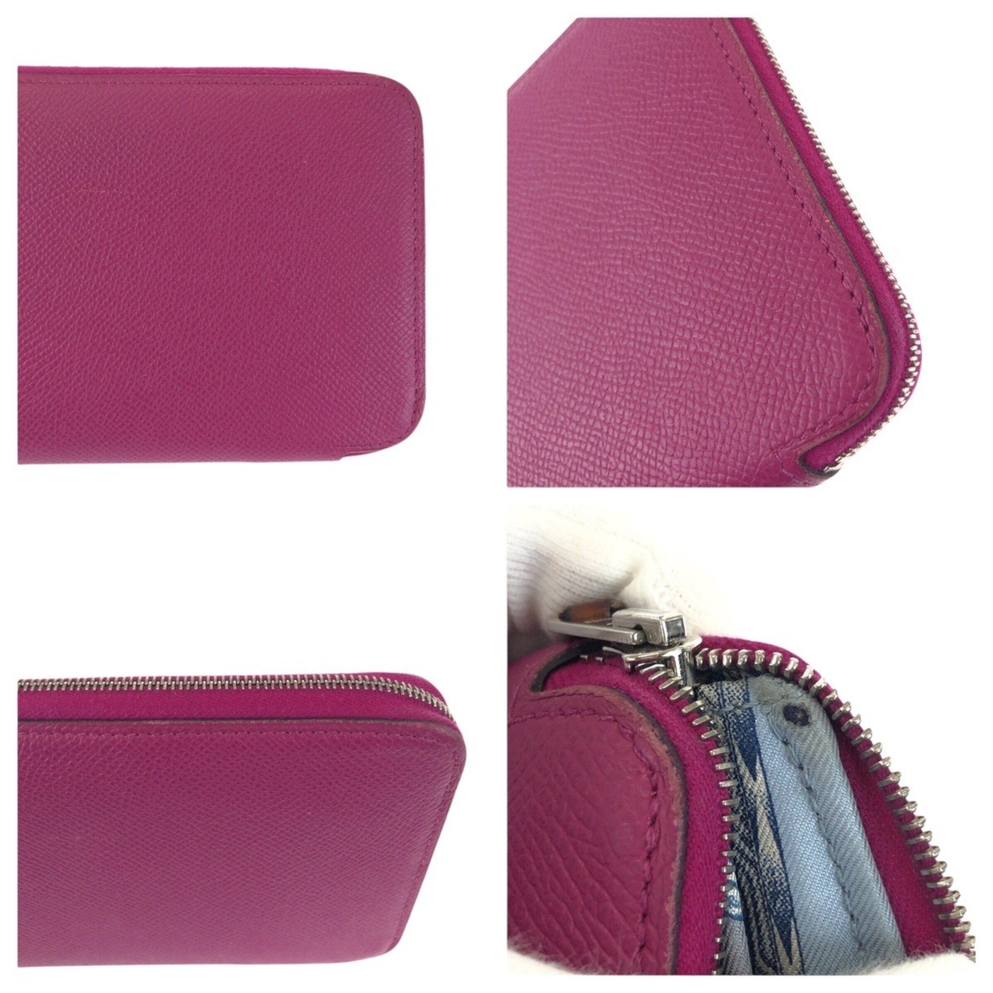 Hermes Silk'in Pink Rose Tyrien Epsom Leather Long Wallet (Bi-Fold) (Pre-Owned)