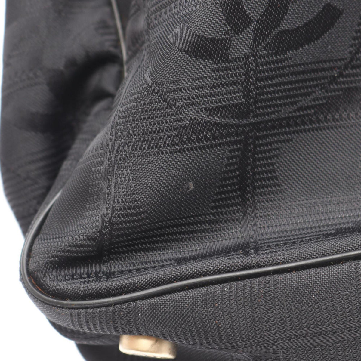 Chanel Black Leather Nylon Canvas Handbag Tote Bag (Pre-Owned)