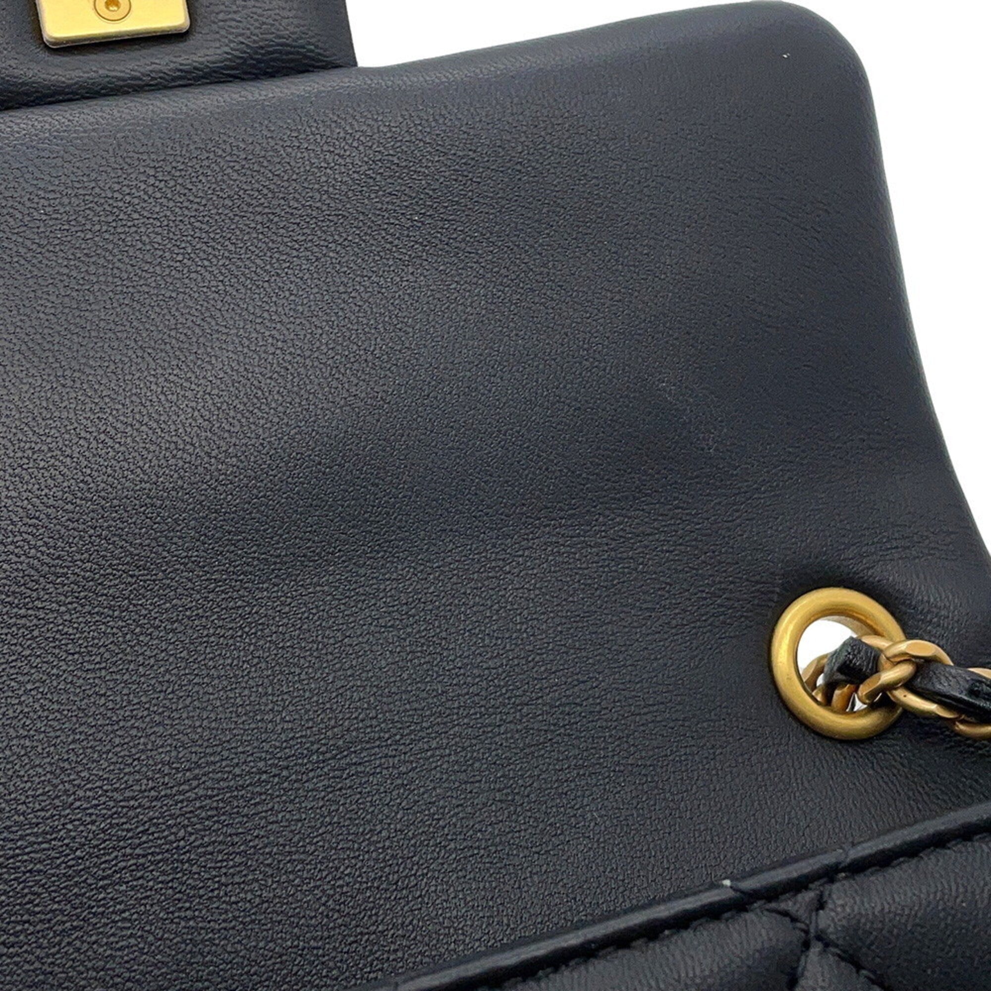 Chanel Black Leather Handbag Shoulder Bag (Pre-Owned)
