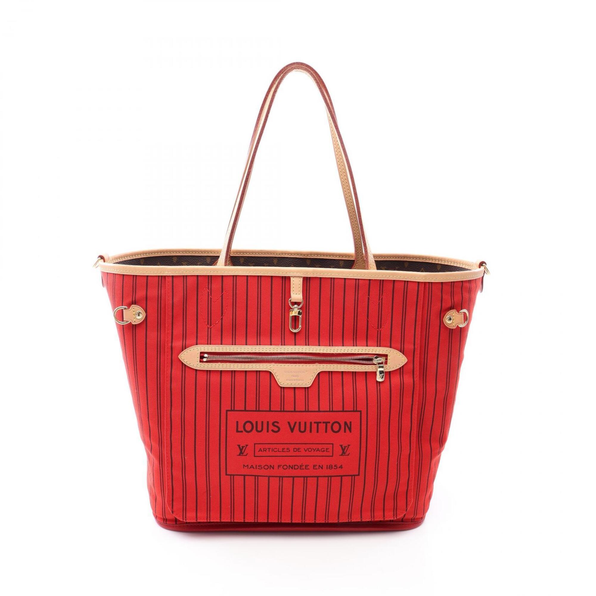 Louis Vuitton Brown Red Color Coated Canvas Leather Canvas Handbag Tote Bag (Pre-Owned)