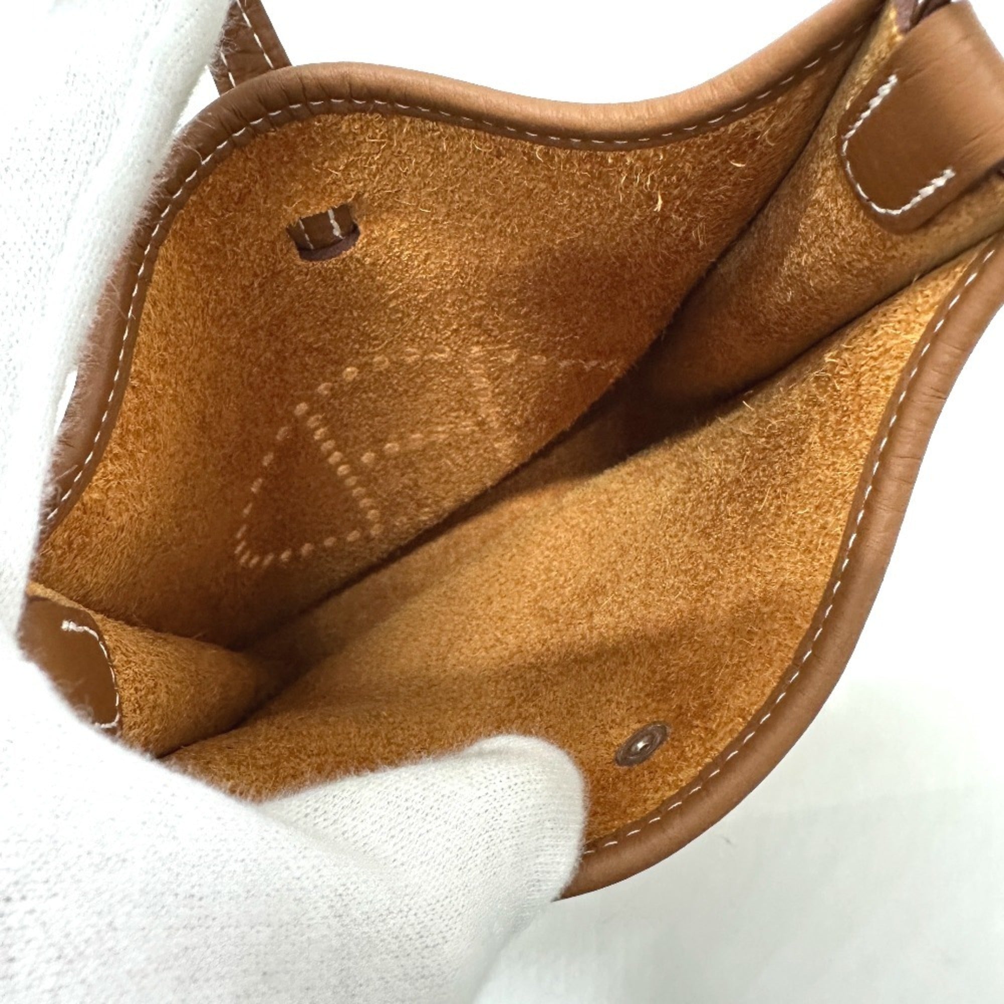 Hermes Evelyne Gold Taurillon Clemence Leather Shoulder Bag (Pre-Owned)