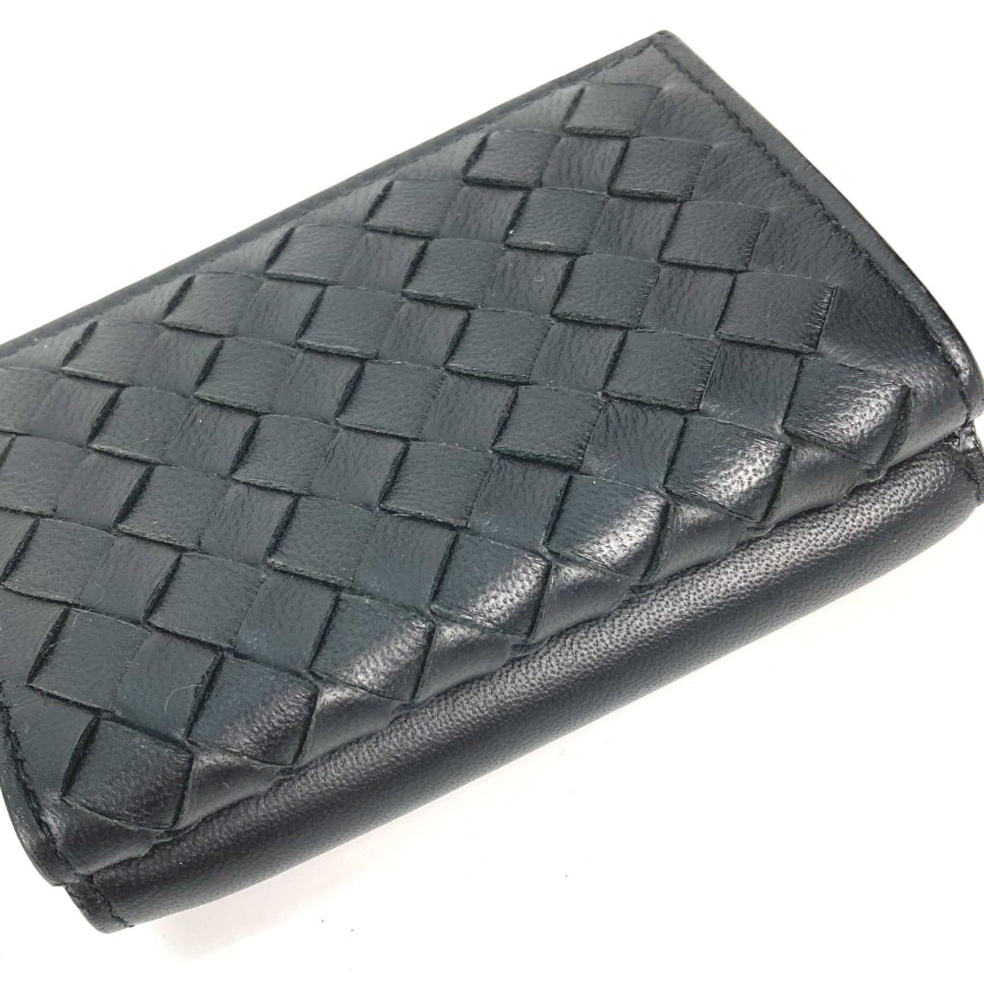 Bottega Veneta Black Leather Wallet (Tri-Fold) (Pre-Owned)