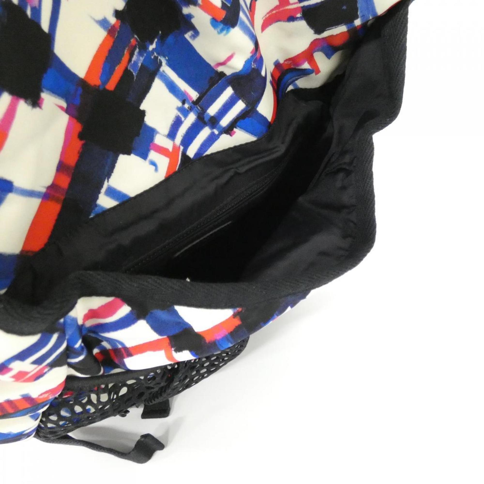 Chanel Blue Red Color White Nylon Backpack (Pre-Owned)