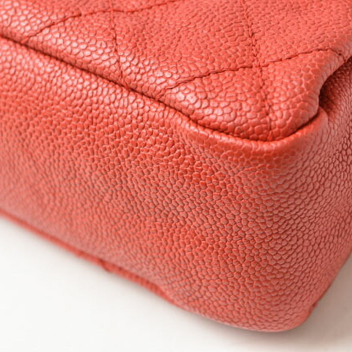 Chanel Red Color Caviar Leather Shoulder Bag (Pre-Owned)