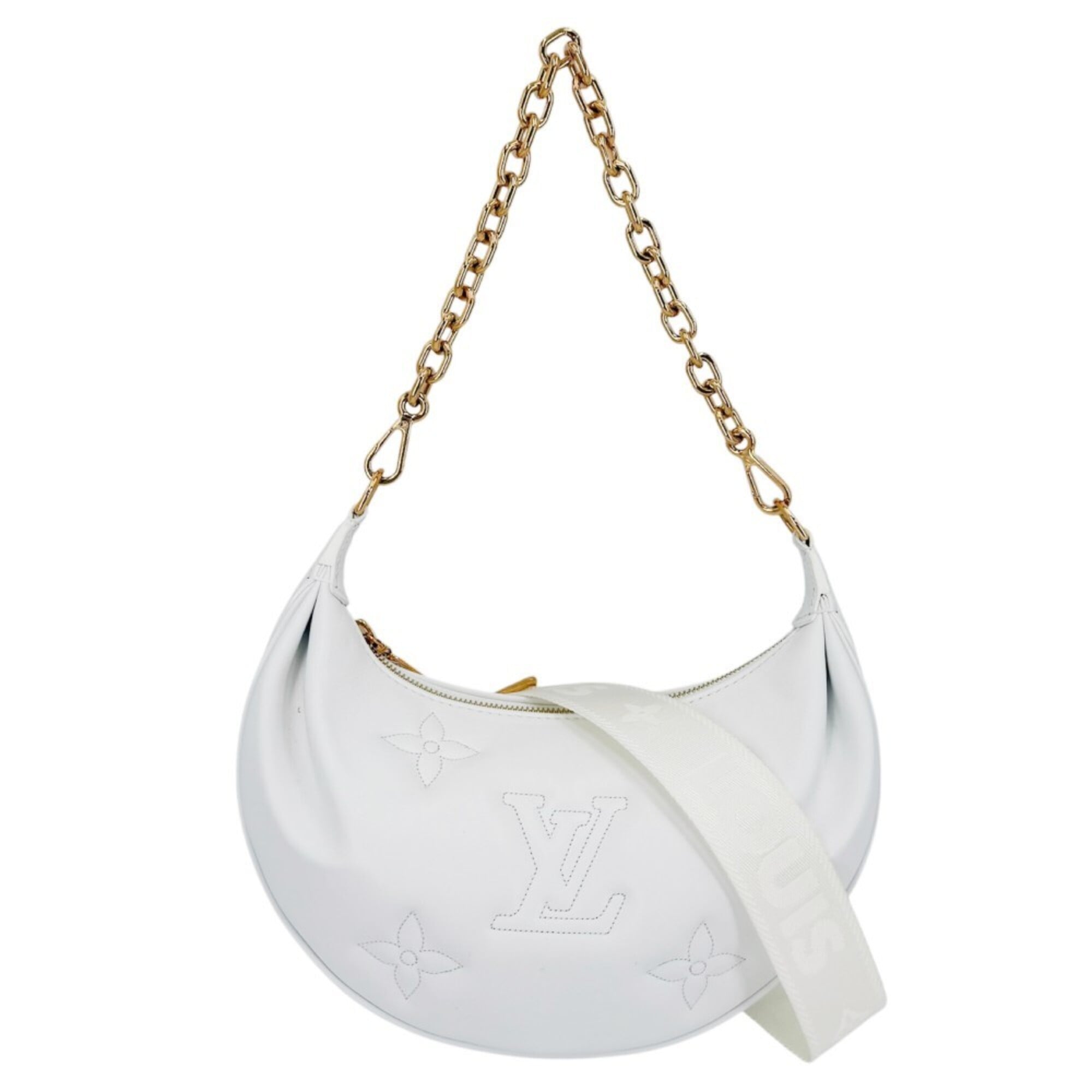Louis Vuitton White Leather Handbag Shoulder Bag (Pre-Owned)