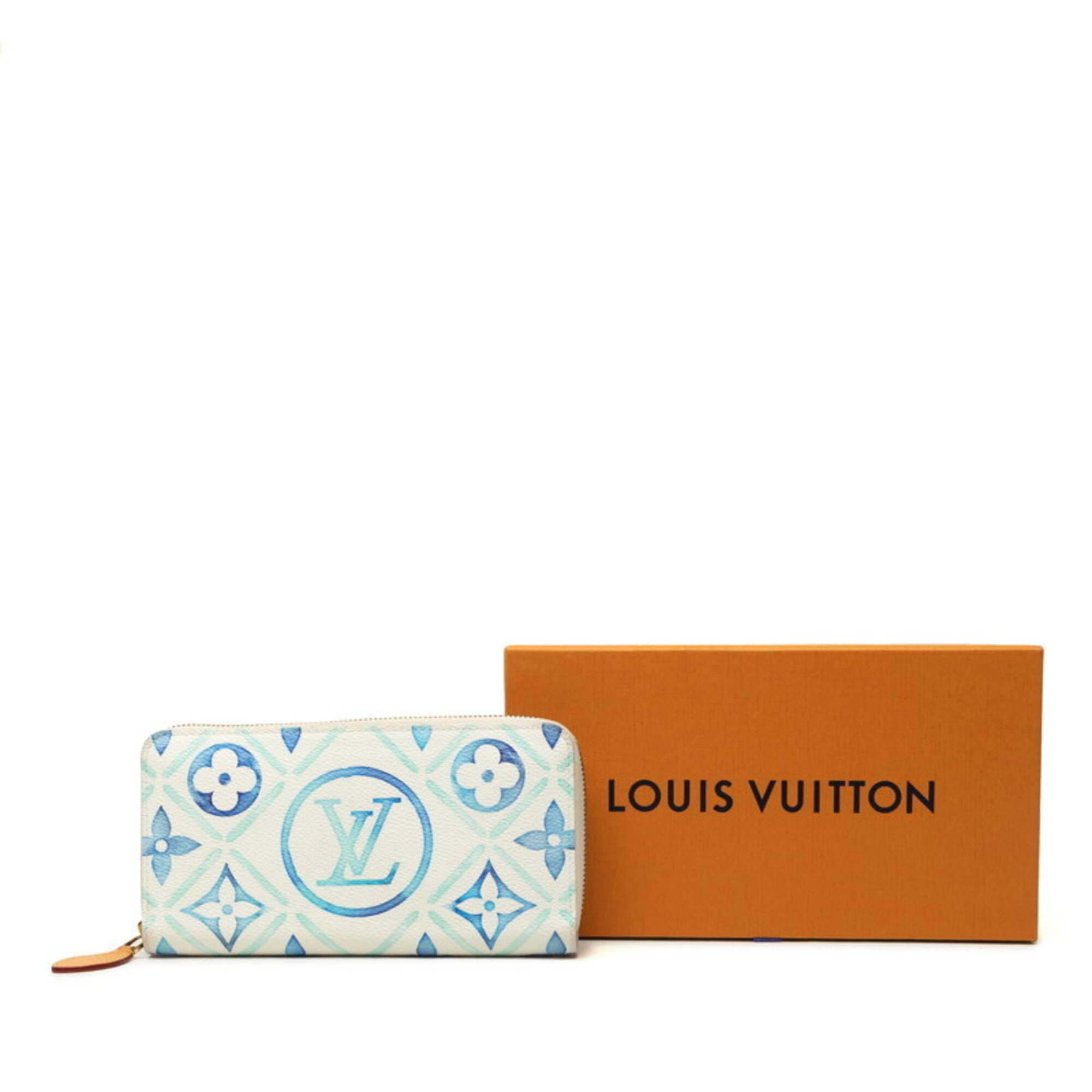 Louis Vuitton Blue White Pvc Leather Long Wallet (Bi-Fold) (Pre-Owned)