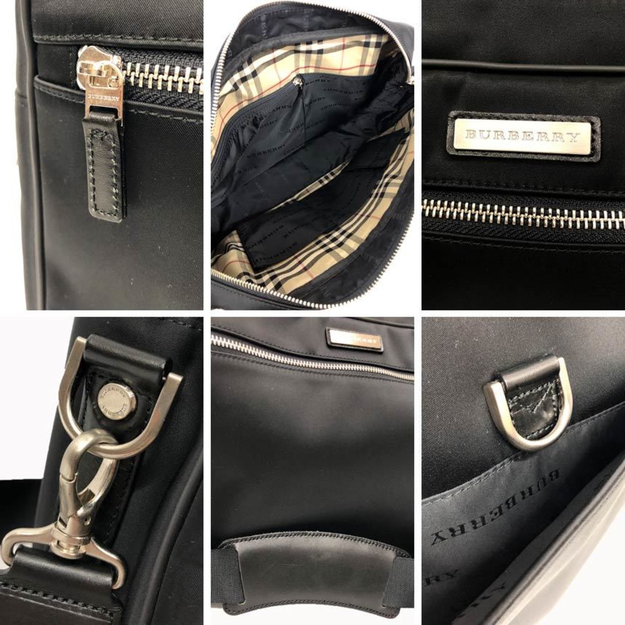 Burberry Black Nylon Messenger Bag Shoulder Bag (Pre-Owned)