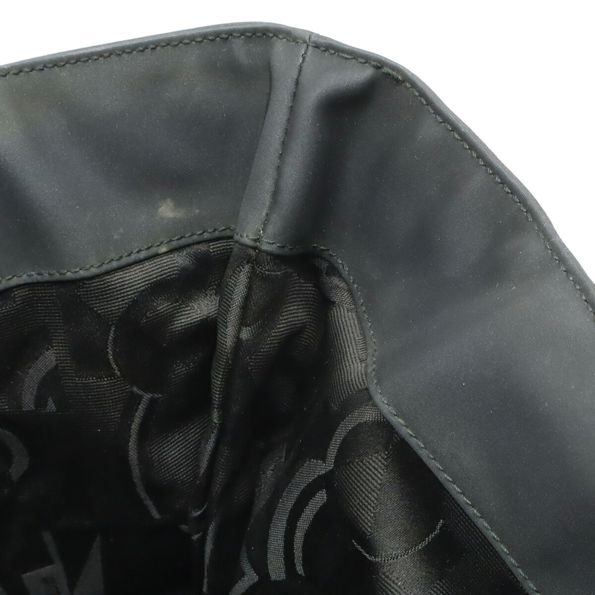 Salvatore Ferragamo Gancini Black Nylon Shoulder Bag Tote Bag (Pre-Owned)