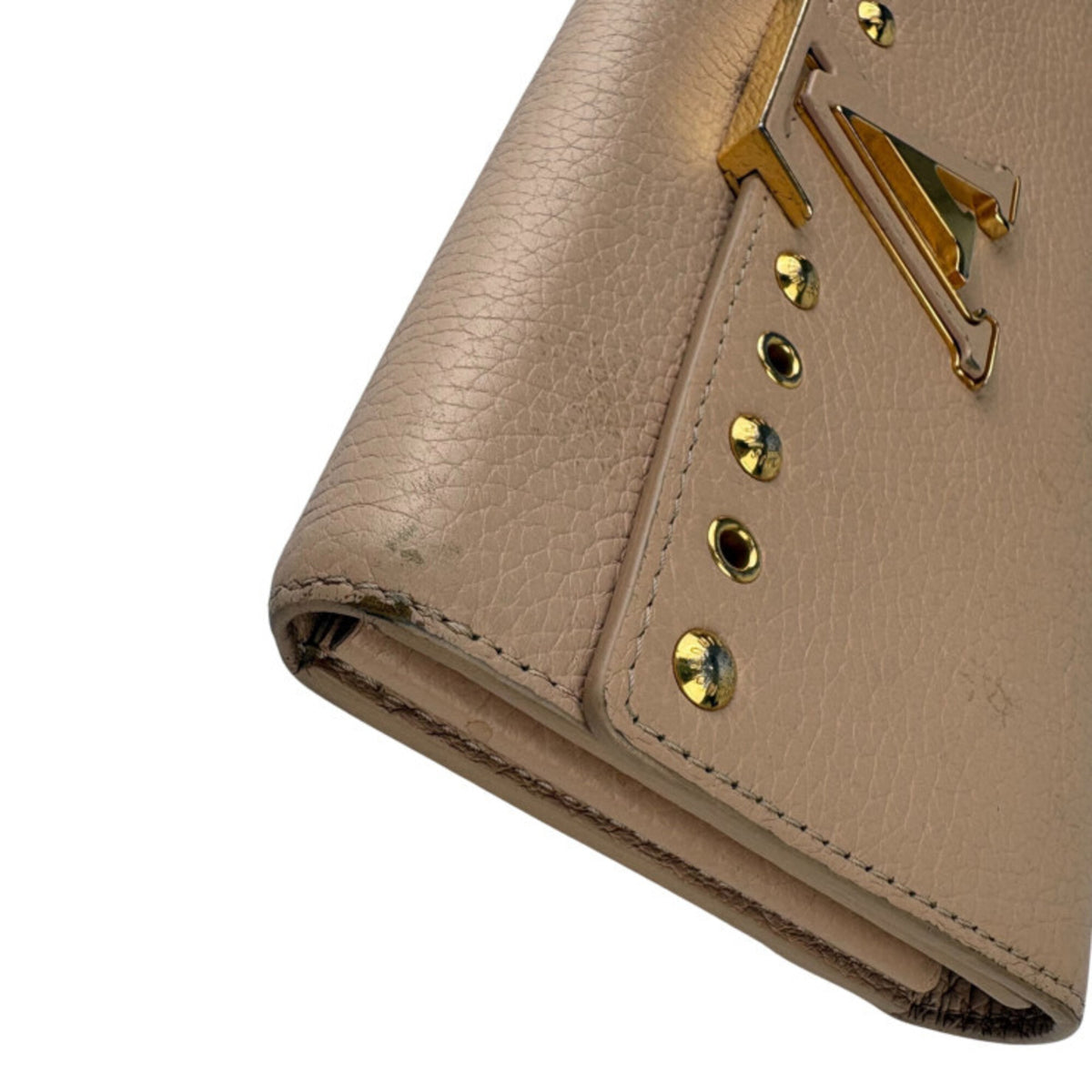 Louis Vuitton Beige Leather Wallet (Bi-Fold) (Pre-Owned)