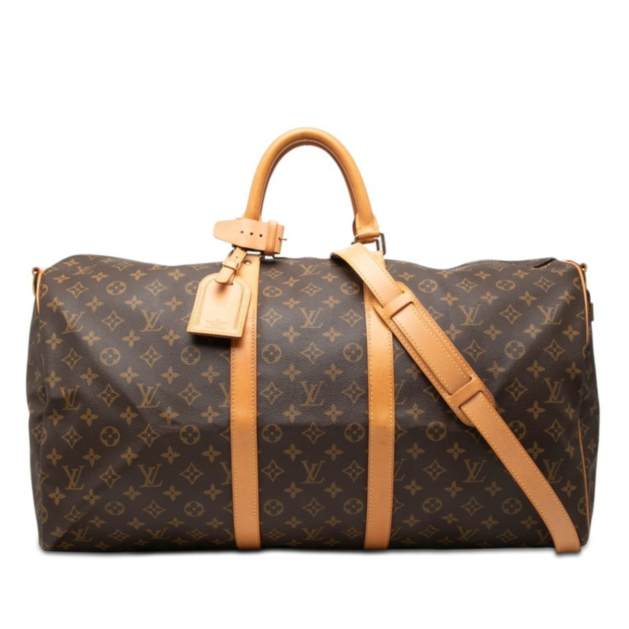 Louis Vuitton Brown Pvc Leather Boston Bag Shoulder Bag (Pre-Owned)