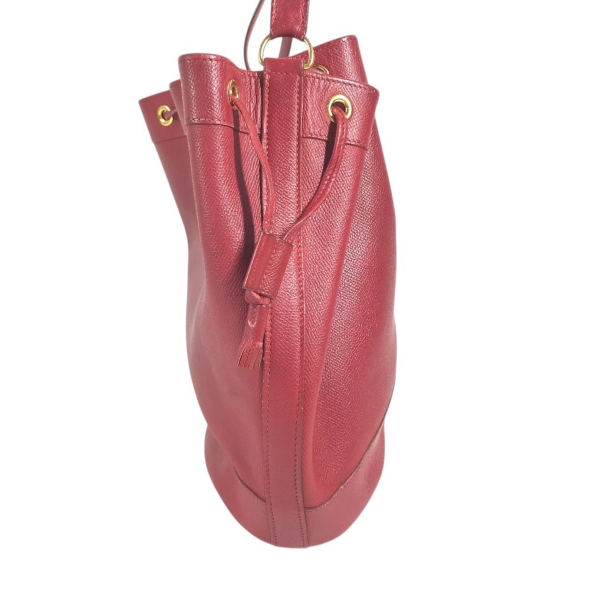 Hermes Red Color Courchevel Leather Shoulder Bag (Pre-Owned)
