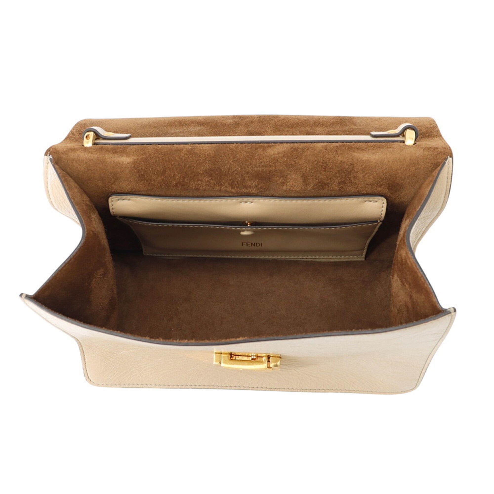 Fendi Beige Leather Handbag Shoulder Bag (Pre-Owned)