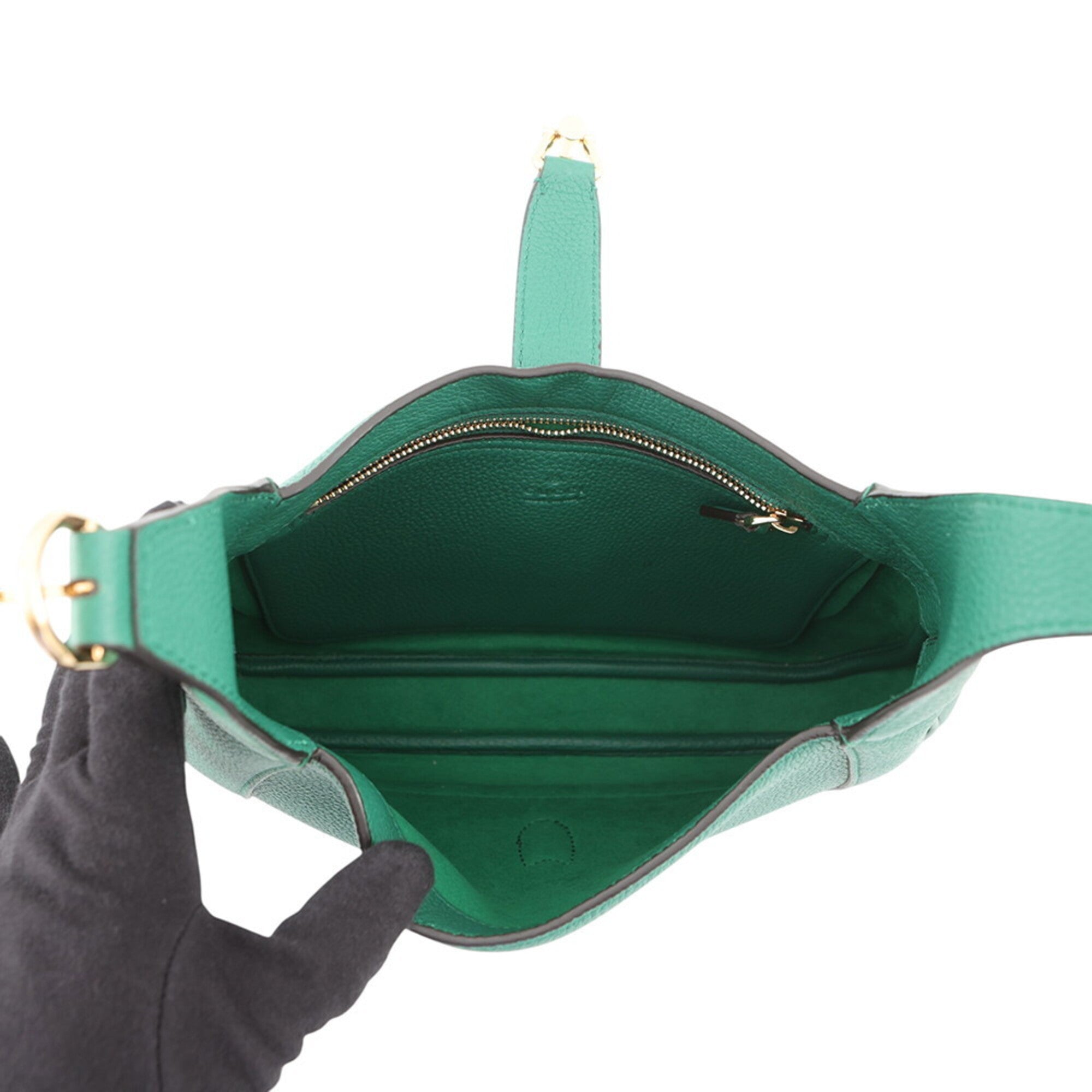 Gucci Green Leather Handbag Shoulder Bag (Pre-Owned)