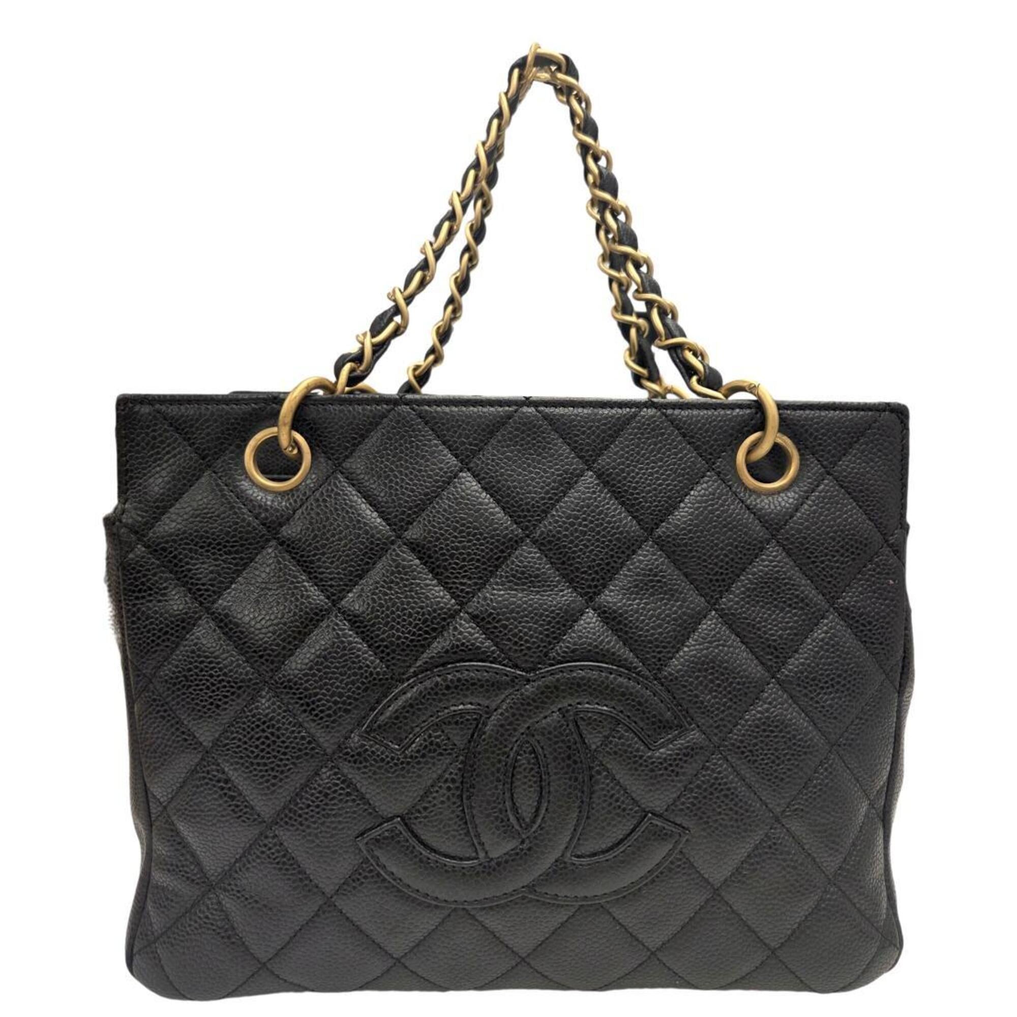 Chanel Black Grained Calfskin Tote Bag (Pre-Owned)