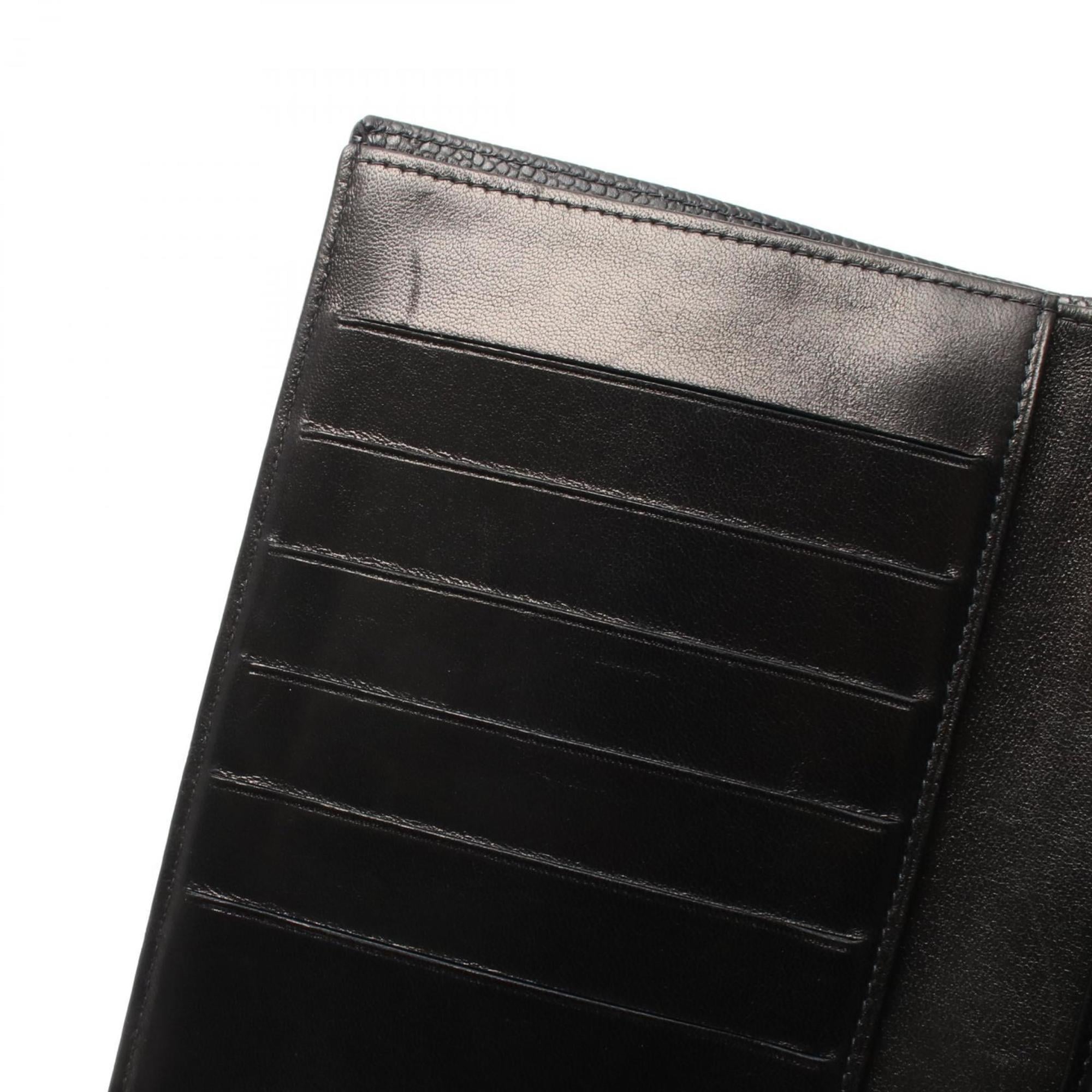 Chanel Black Leather Long Wallet (Bi-Fold) (Pre-Owned)