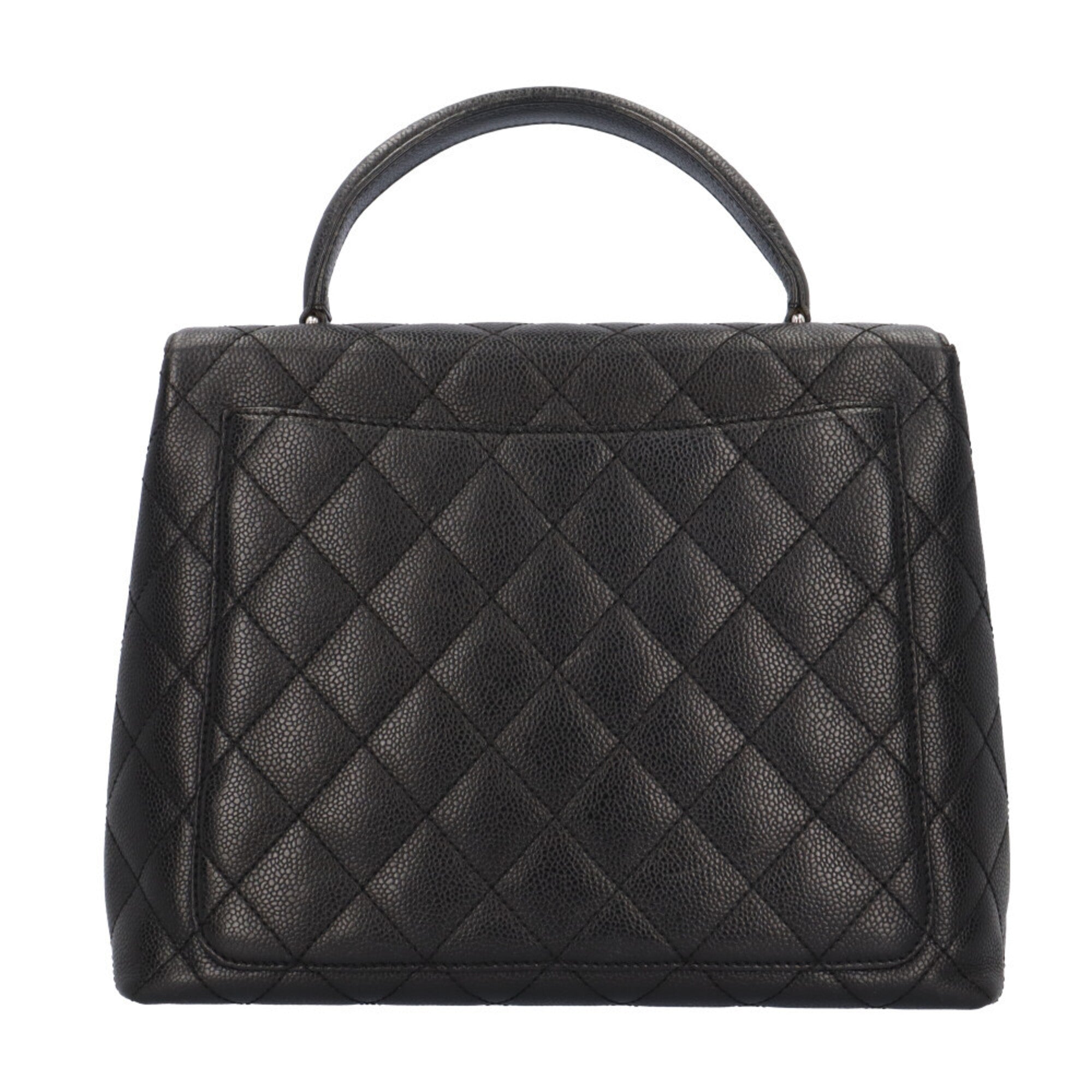 Chanel Matelasse Black Grained Calfskin Handbag (Pre-Owned)
