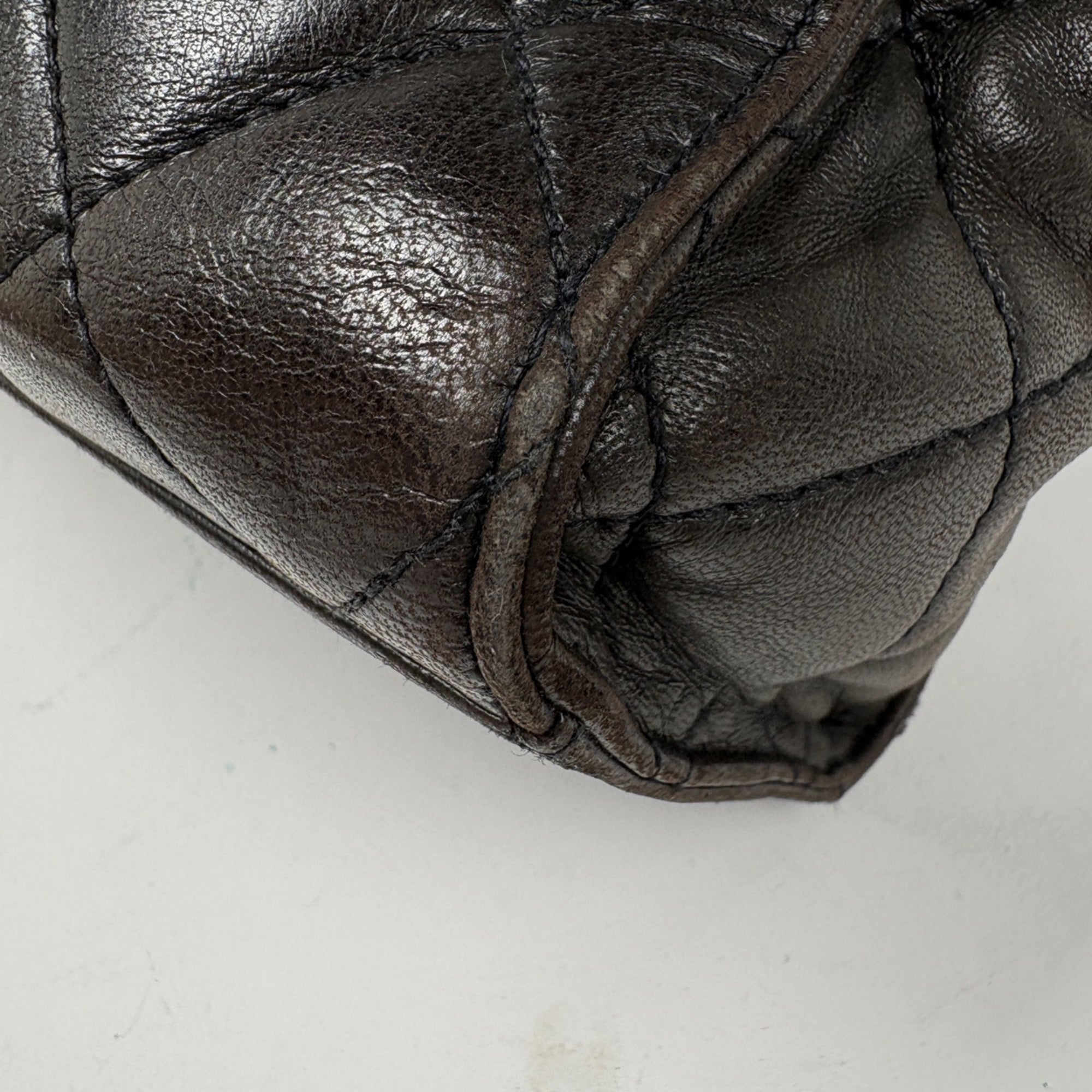 Chanel Matelasse Dark Brown Leather Shoulder Bag Tote Bag (Pre-Owned)