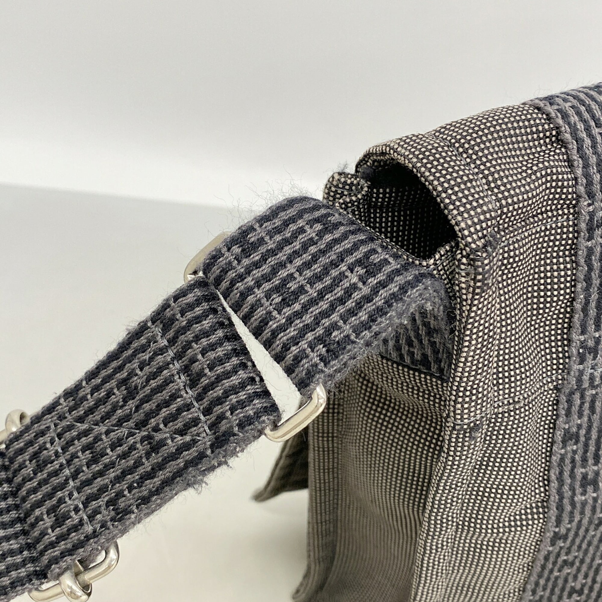 Hermes Gray Nylon Shoulder Bag (Pre-Owned)