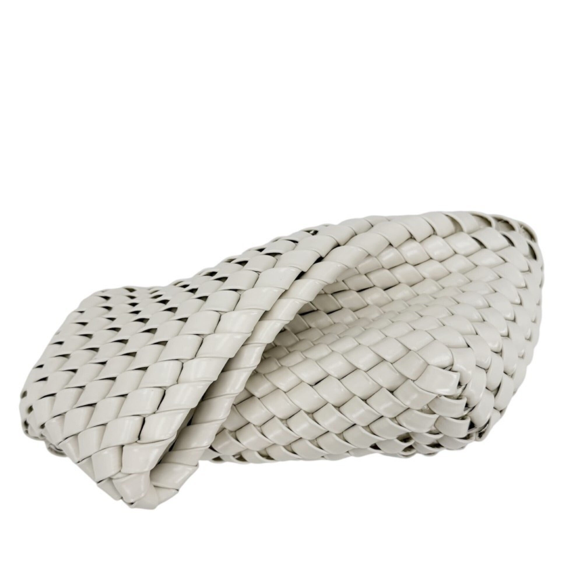 Bottega Veneta White Leather Clutch Bag Pouch (Pre-Owned)