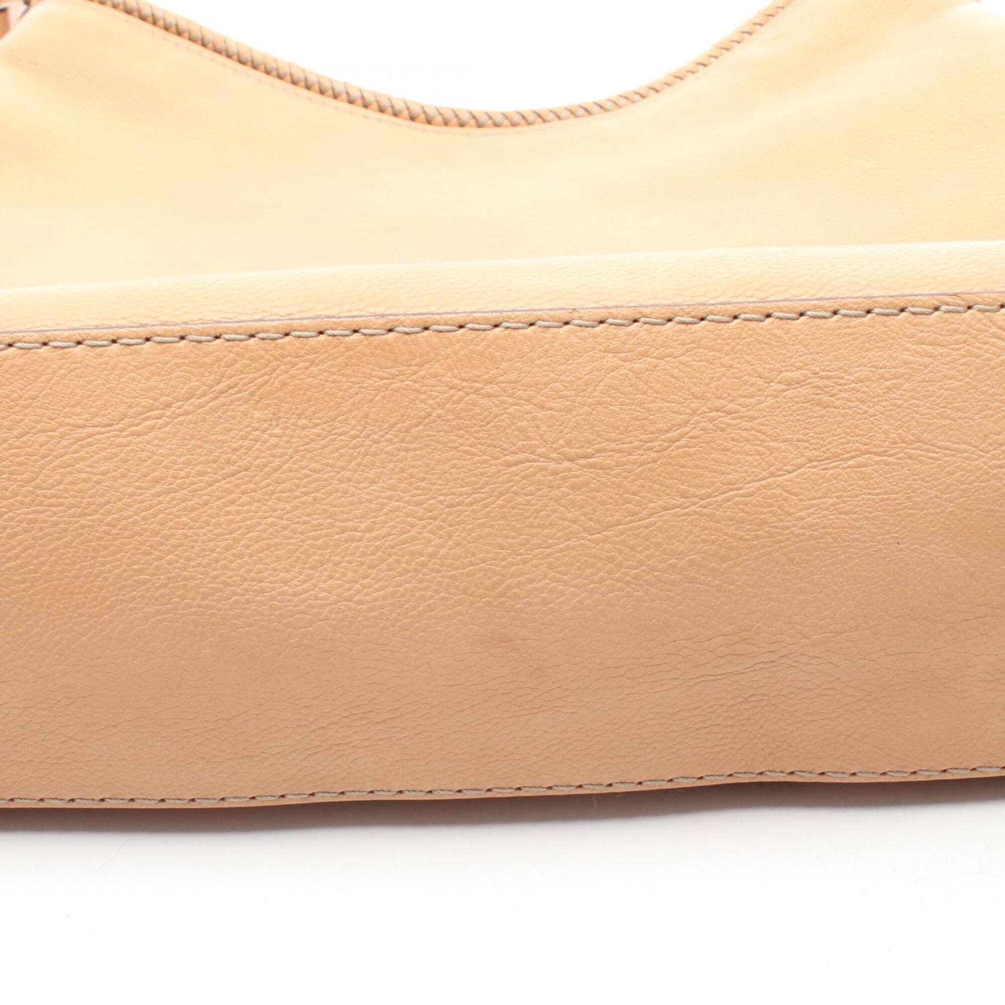 Gucci Beige Leather Handbag Shoulder Bag (Pre-Owned)