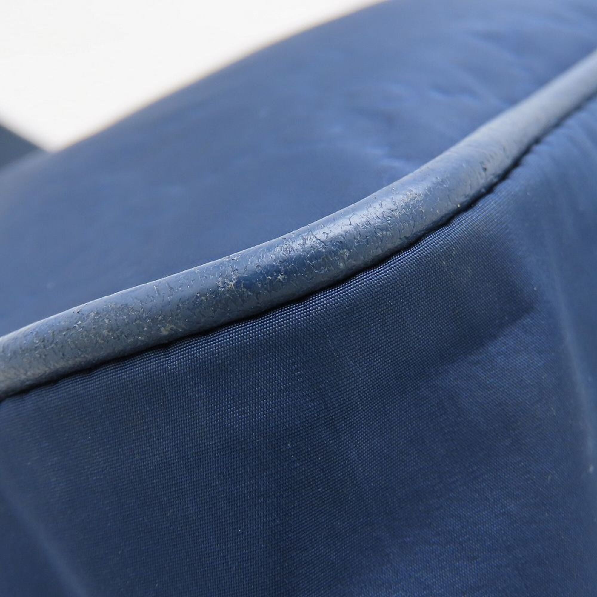 Gucci Navy Nylon Leather Messenger Bag Shoulder Bag (Pre-Owned)