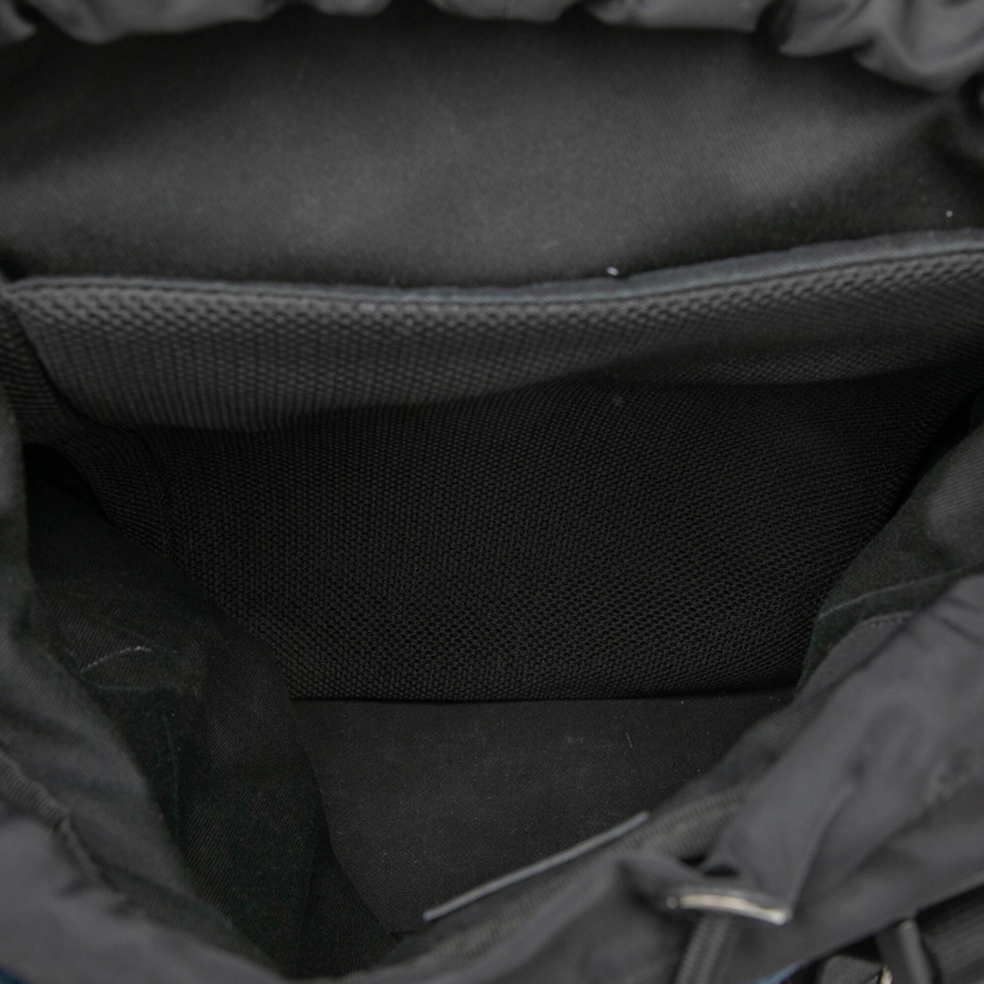 Salvatore Ferragamo Black Navy Denim Leather Backpack (Pre-Owned)