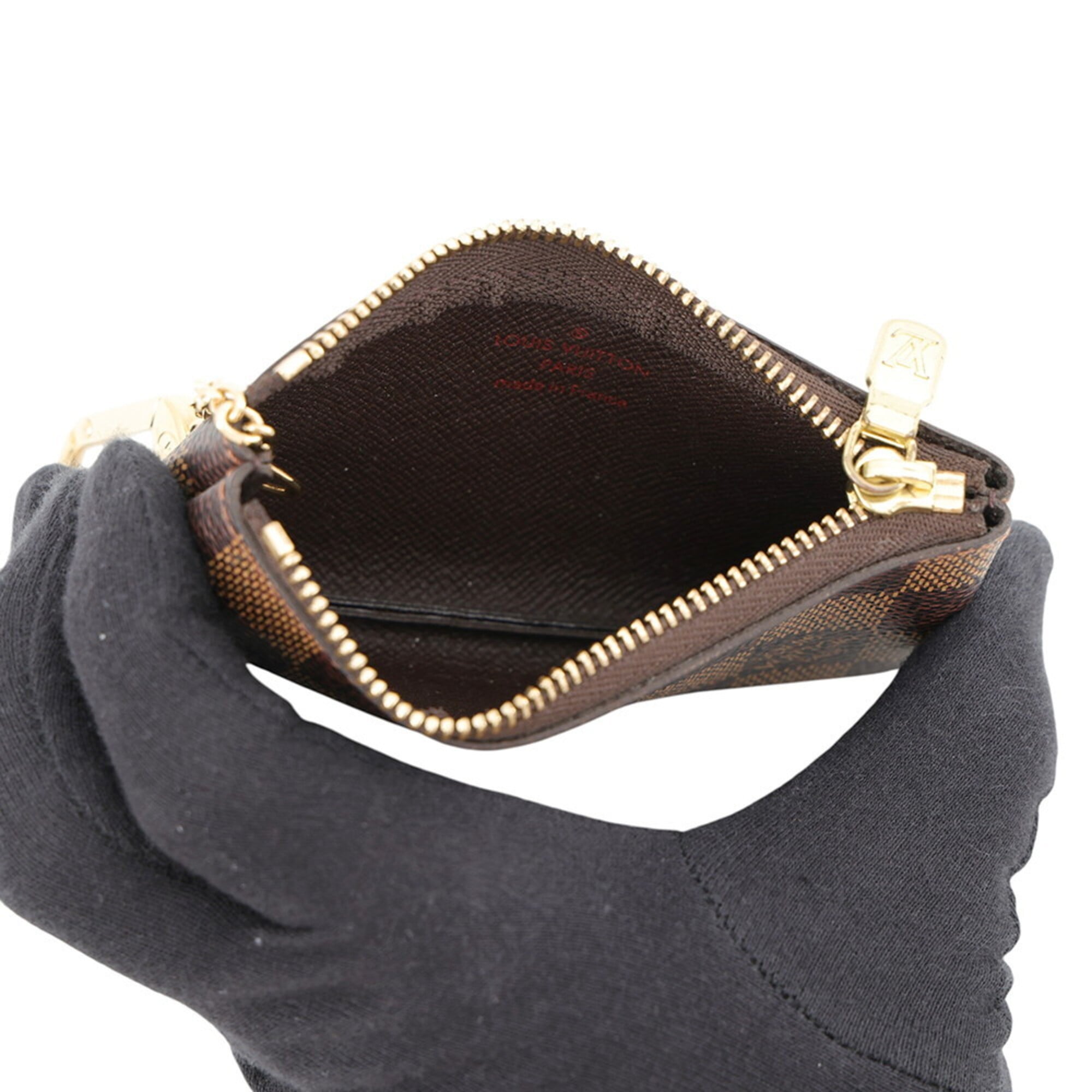 Louis Vuitton Brown Damier Canvas Ebene Exotic Leather Coin Purse/Coin Case (Pre-Owned)