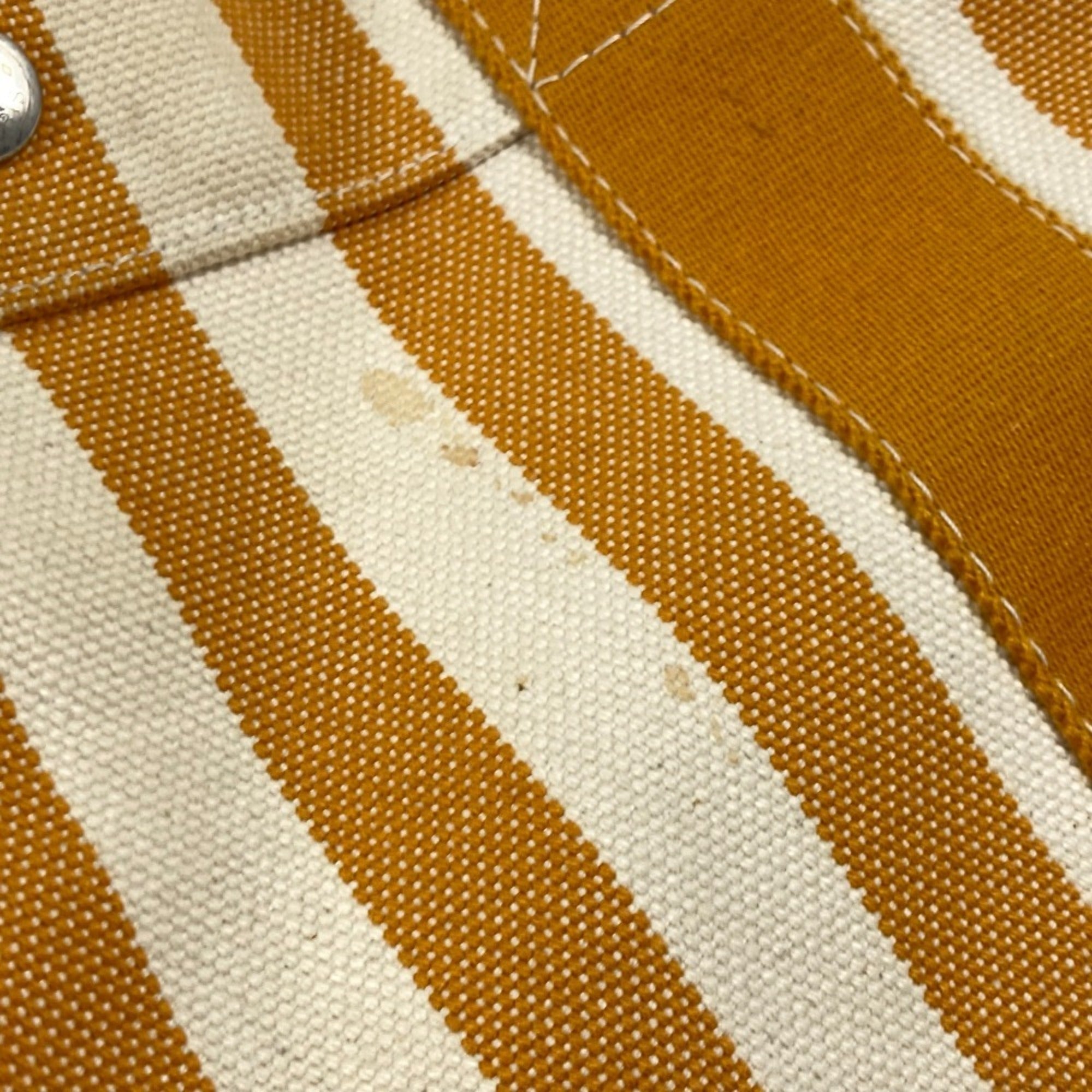 Hermes Orange White Canvas Handbag Tote Bag (Pre-Owned)