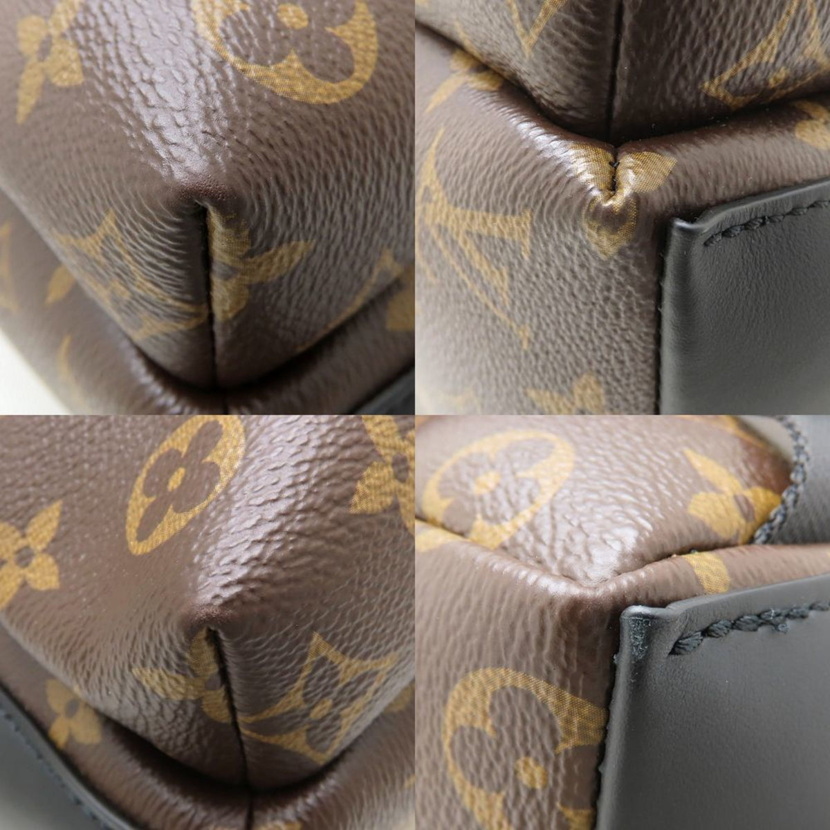 Louis Vuitton Black Brown Canvas Leather Backpack (Pre-Owned)