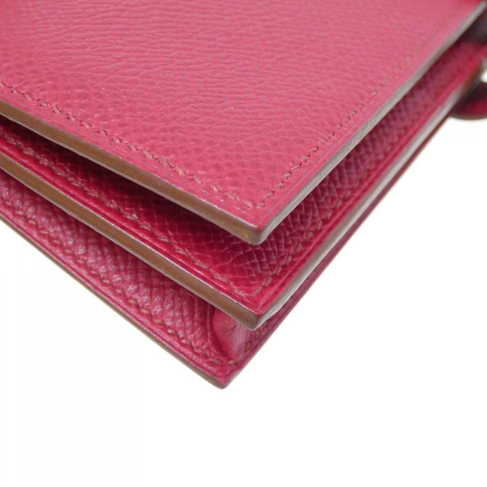 Hermes Bearn Ruby Epsom Leather Long Wallet (Bi-Fold) (Pre-Owned)