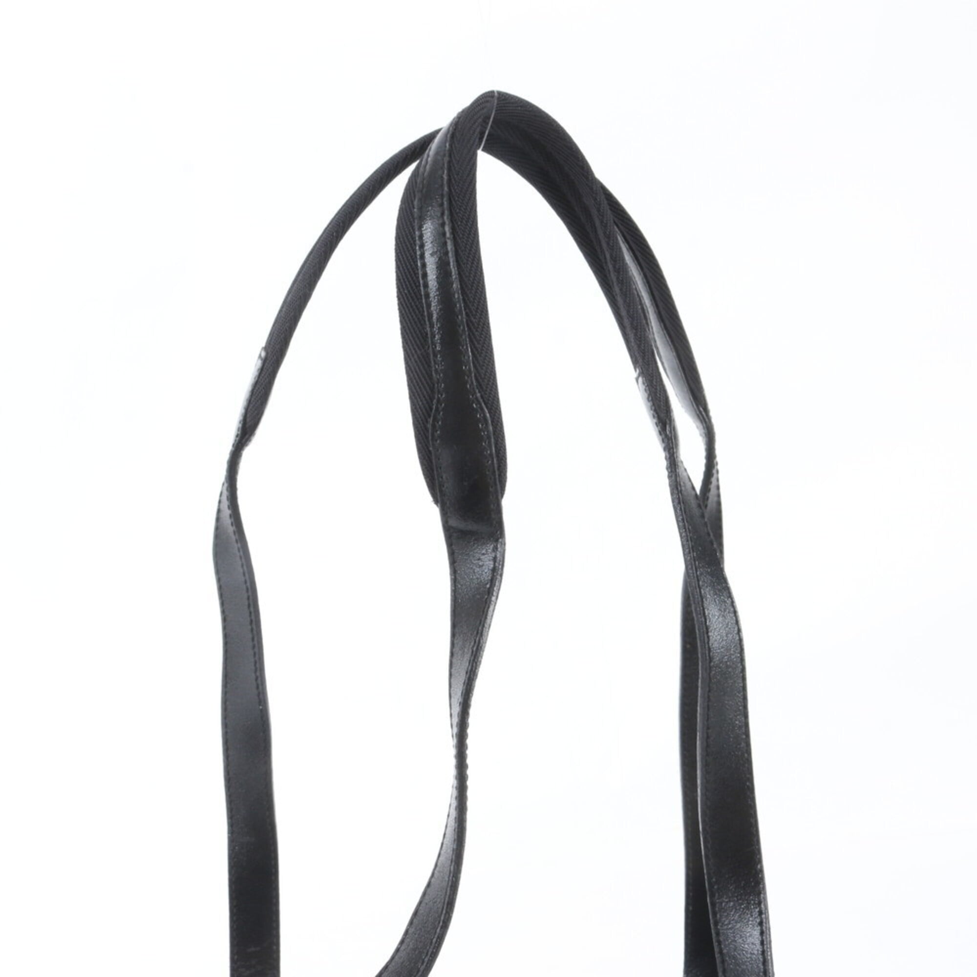 Prada Black Nylon Leather Handbag Shoulder Bag Tote Bag (Pre-Owned)