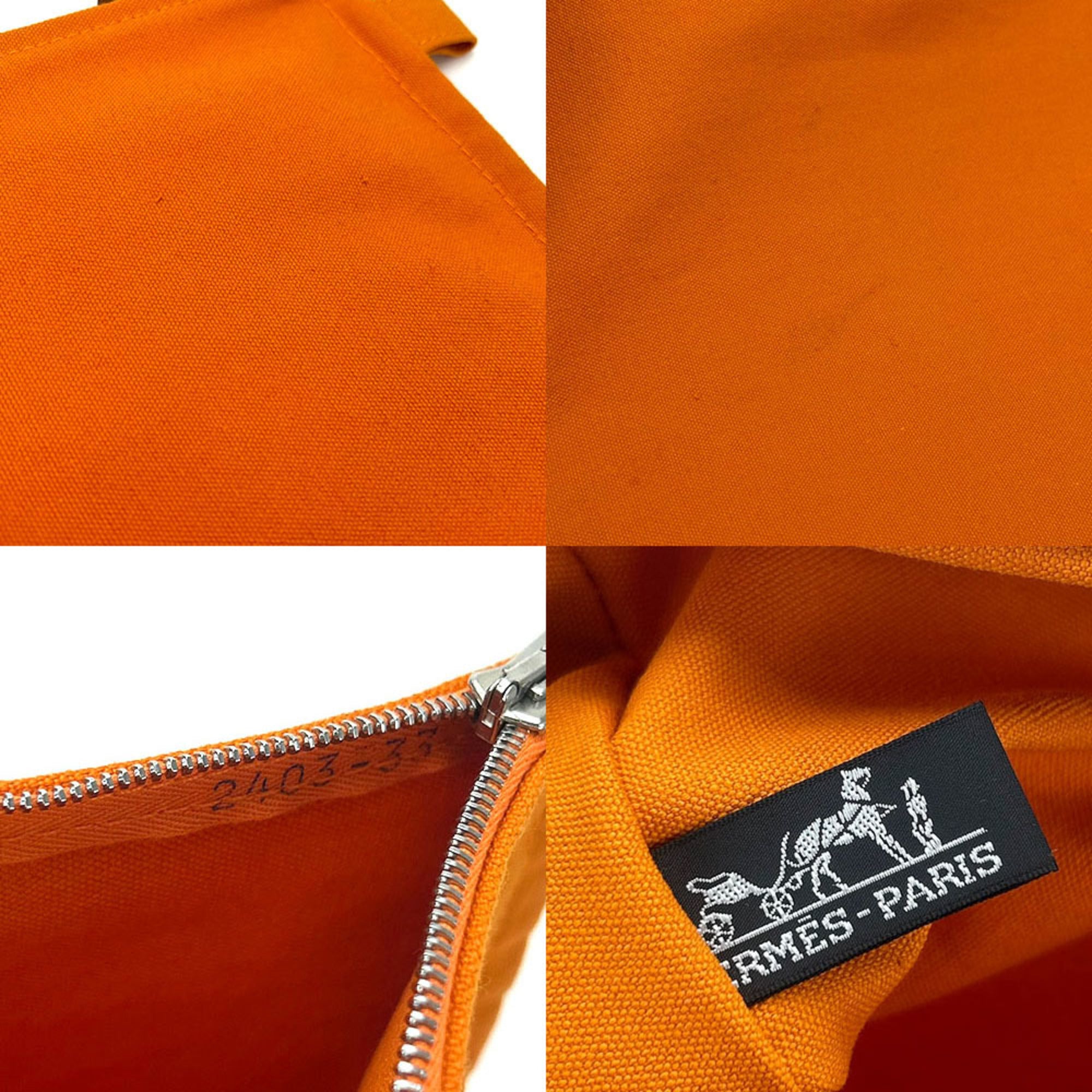 Hermes Bora Bora Orange Canvas Pouch (Pre-Owned)