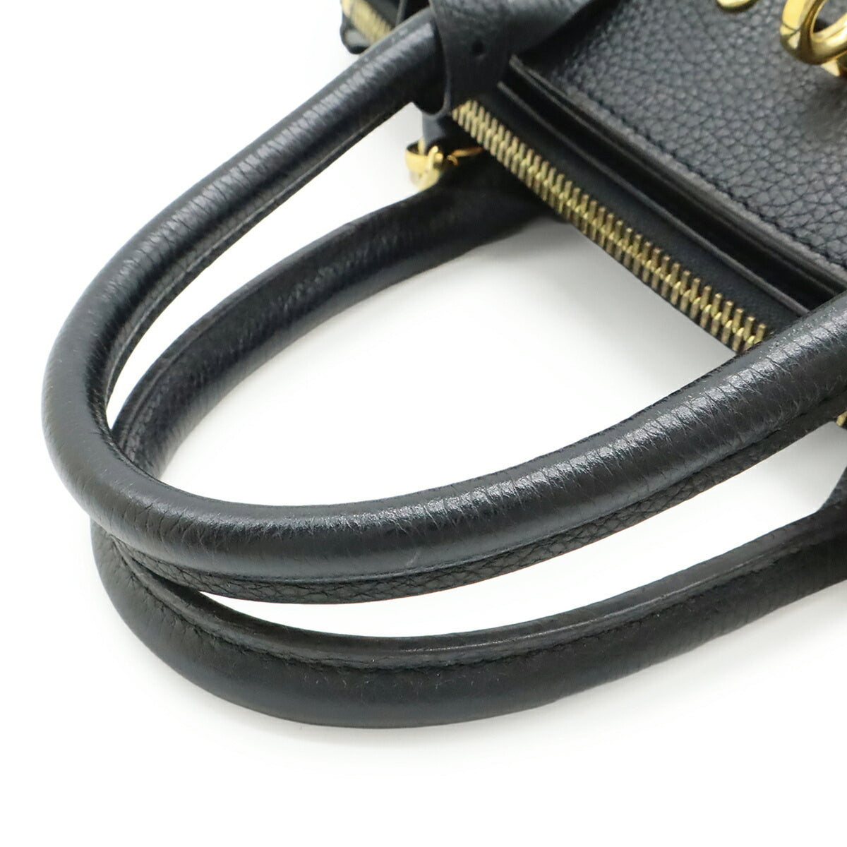 Louis Vuitton Noir Leather Handbag Shoulder Bag (Pre-Owned)