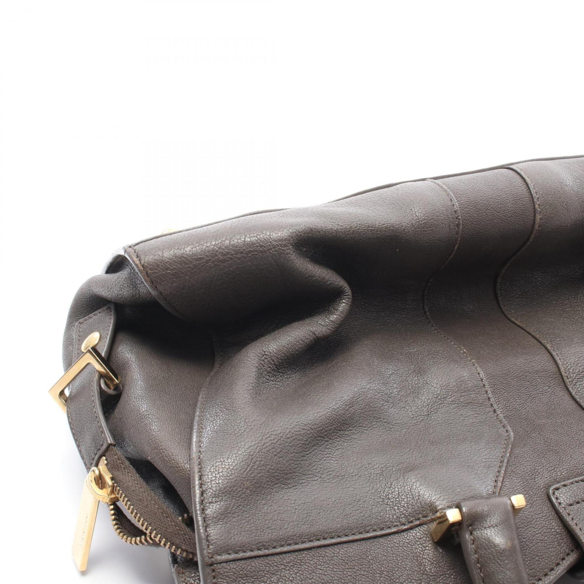 Yves Saint Laurent Gray Leather Handbag (Pre-Owned)