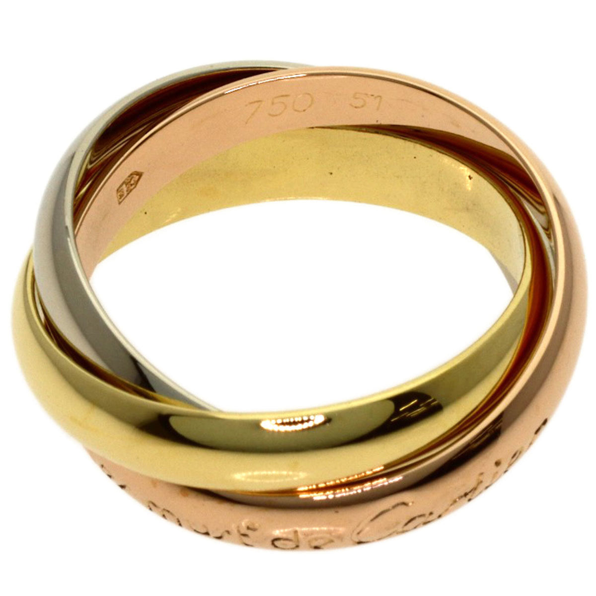 Cartier Trinity Pink White Yellow Band Ring (Pre-Owned)