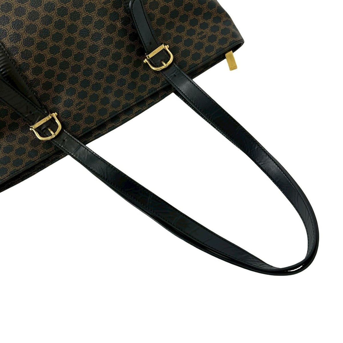 Celine Black Brown Leather Pvc Handbag Tote Bag (Pre-Owned)