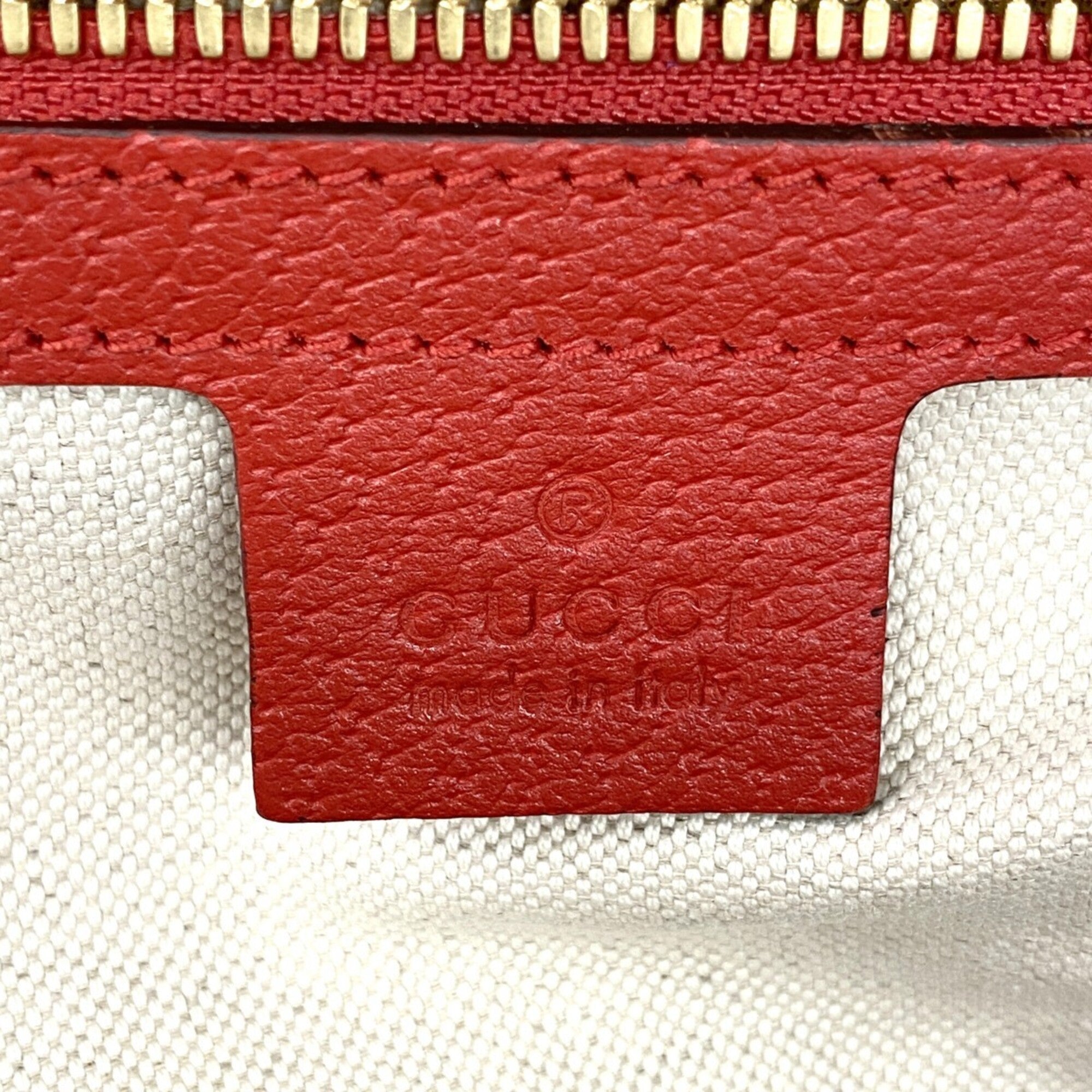 Gucci Beige Red Color Pvc Backpack (Pre-Owned)