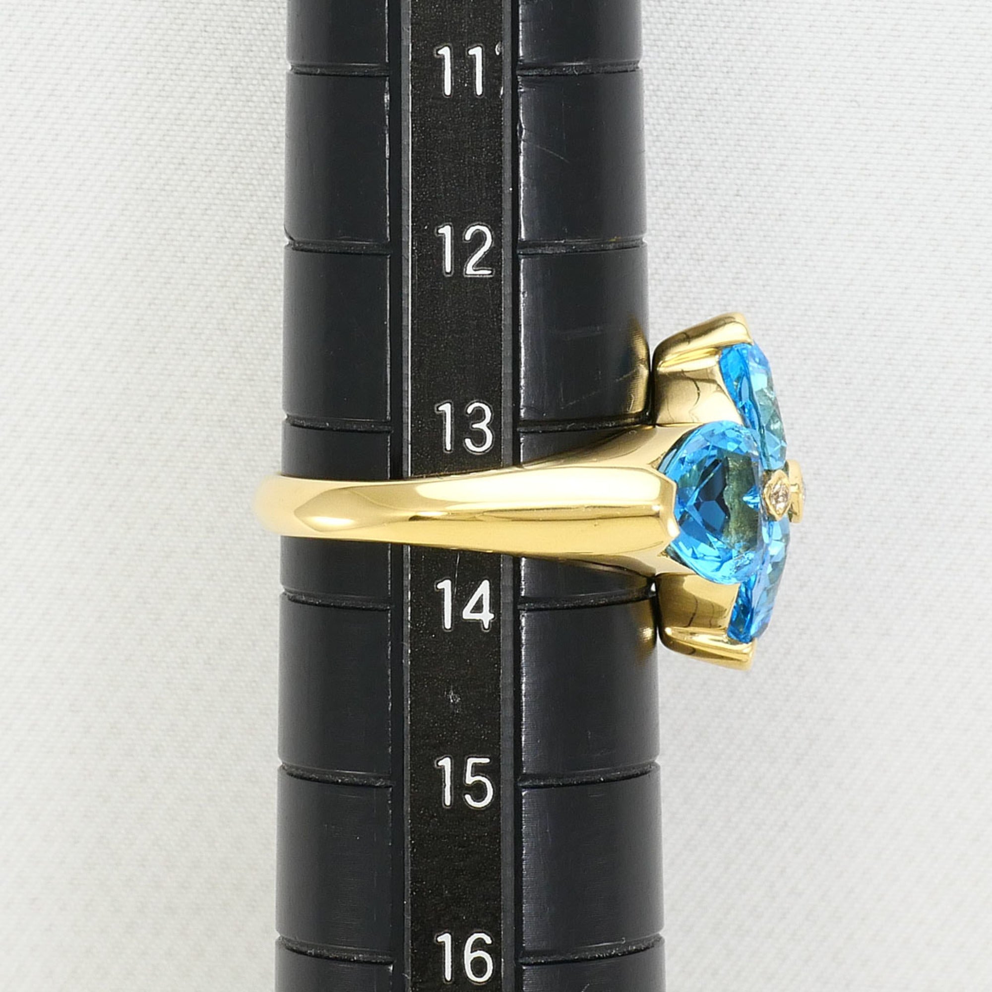 Unbranded Blue Yellow Gold Yellow Gold (18K) Band Ring (Pre-Owned)