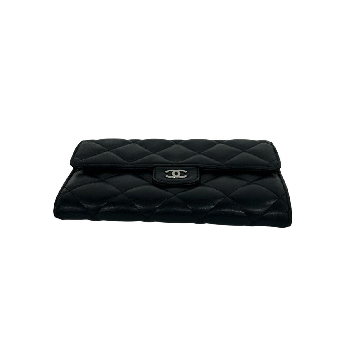 Chanel Black Leather Wallet (Bi-Fold) (Pre-Owned)