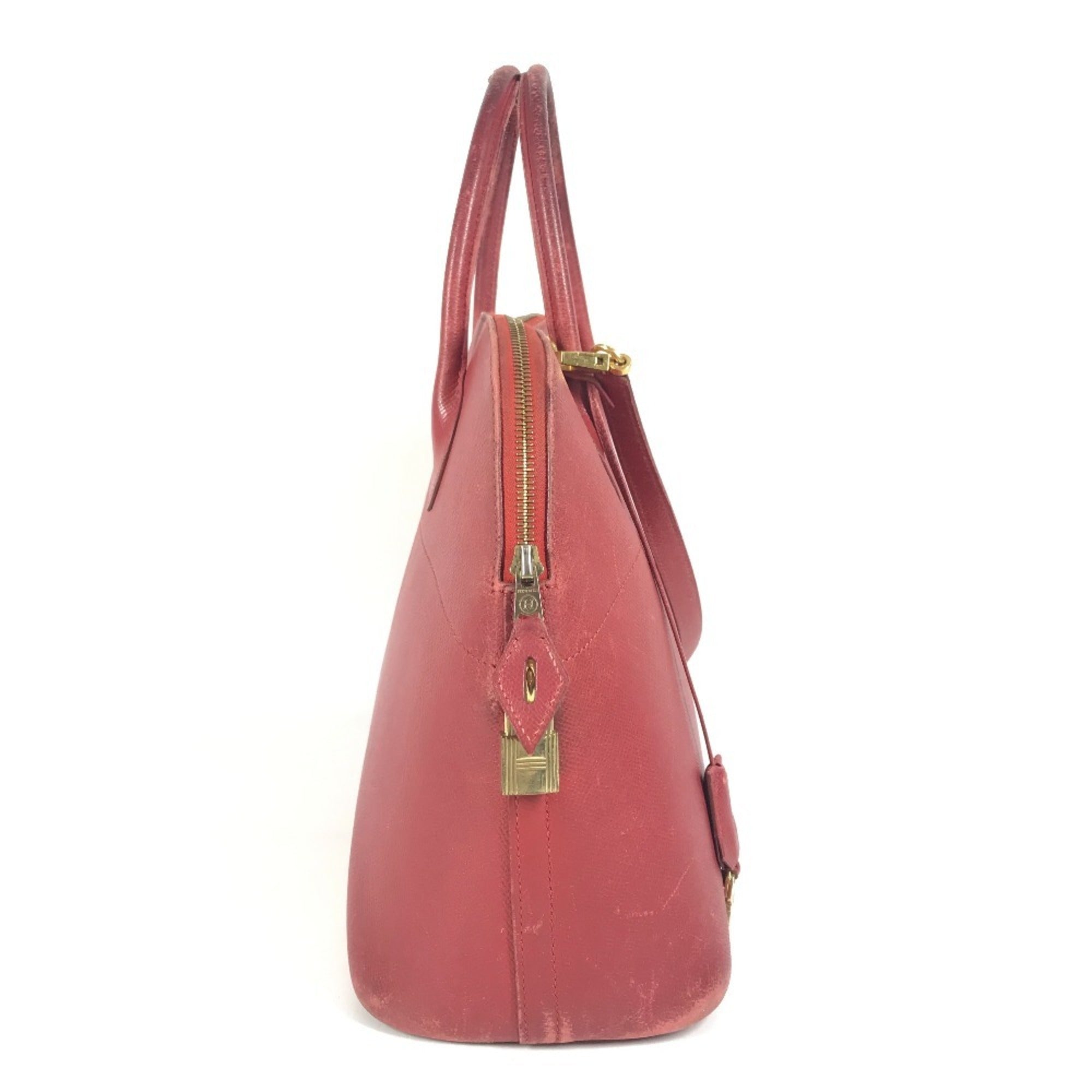 Hermes Red Color Courchevel Leather Handbag Shoulder Bag (Pre-Owned)