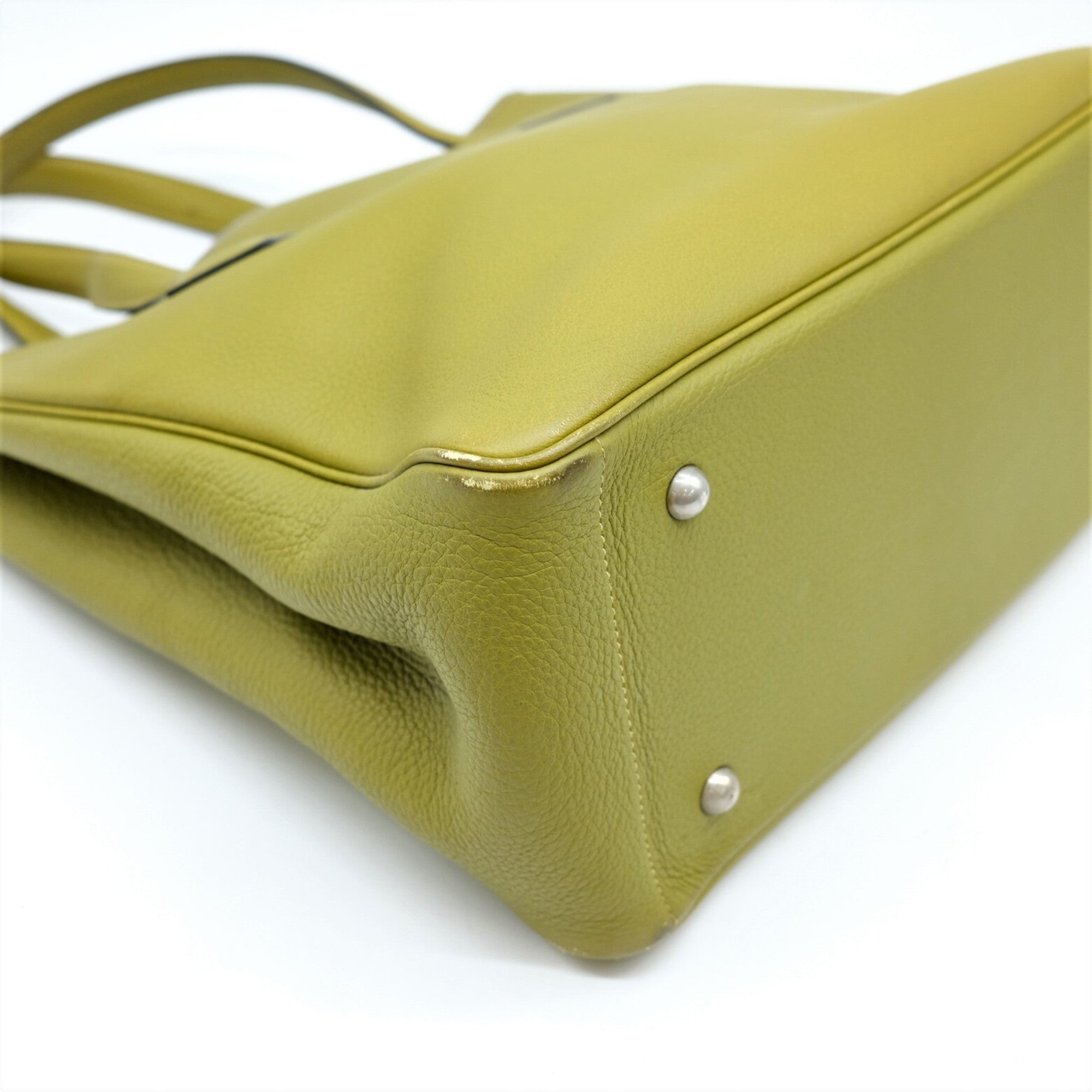 Hermes Anis Green Taurillon Clemence Leather Tote Bag (Pre-Owned)